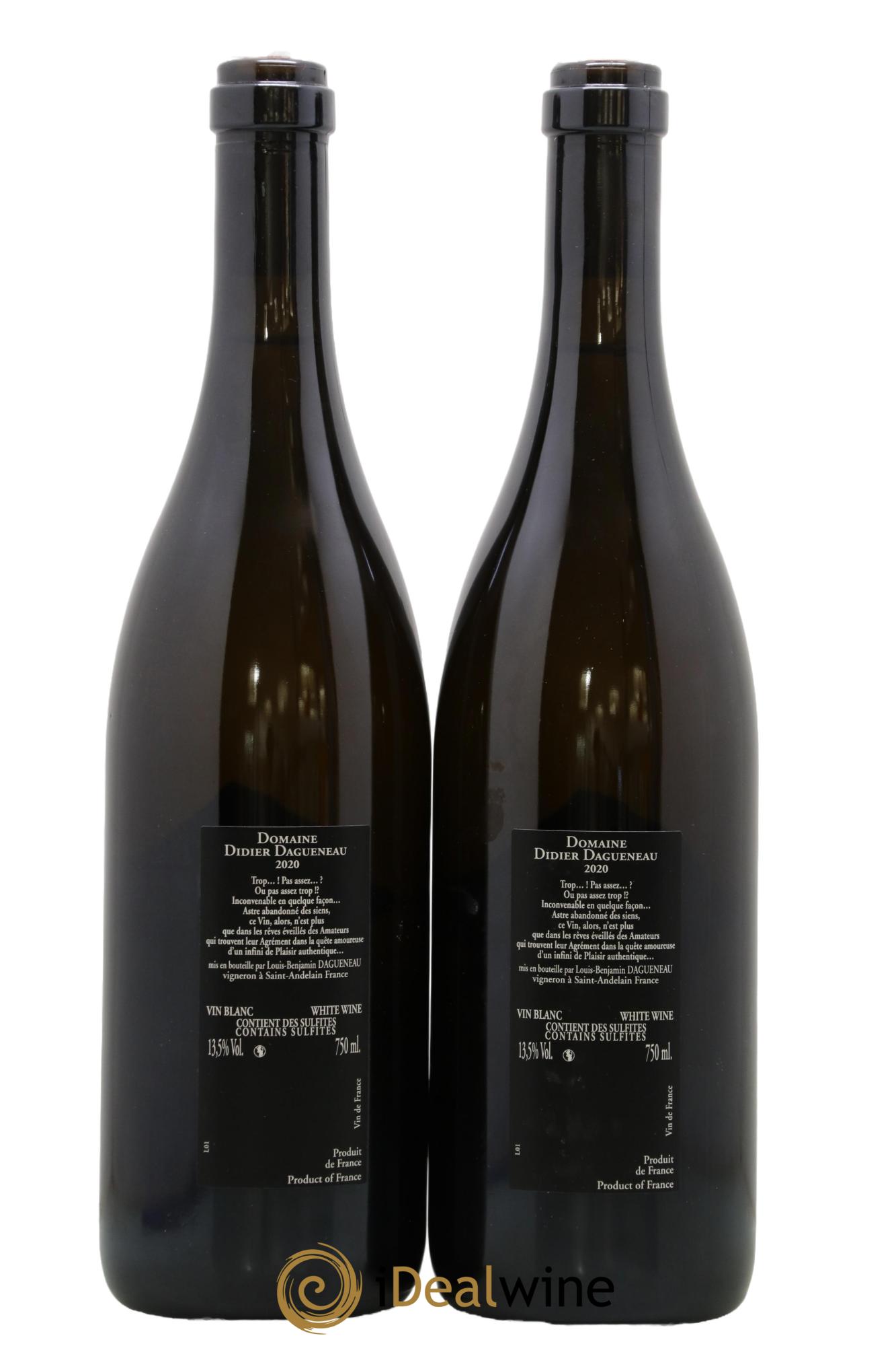 Vin de France (anciennement Pouilly-Fumé) Silex Dagueneau (Domaine Didier - Louis-Benjamin) 2020 - Lotto di 2 bottiglie - 1