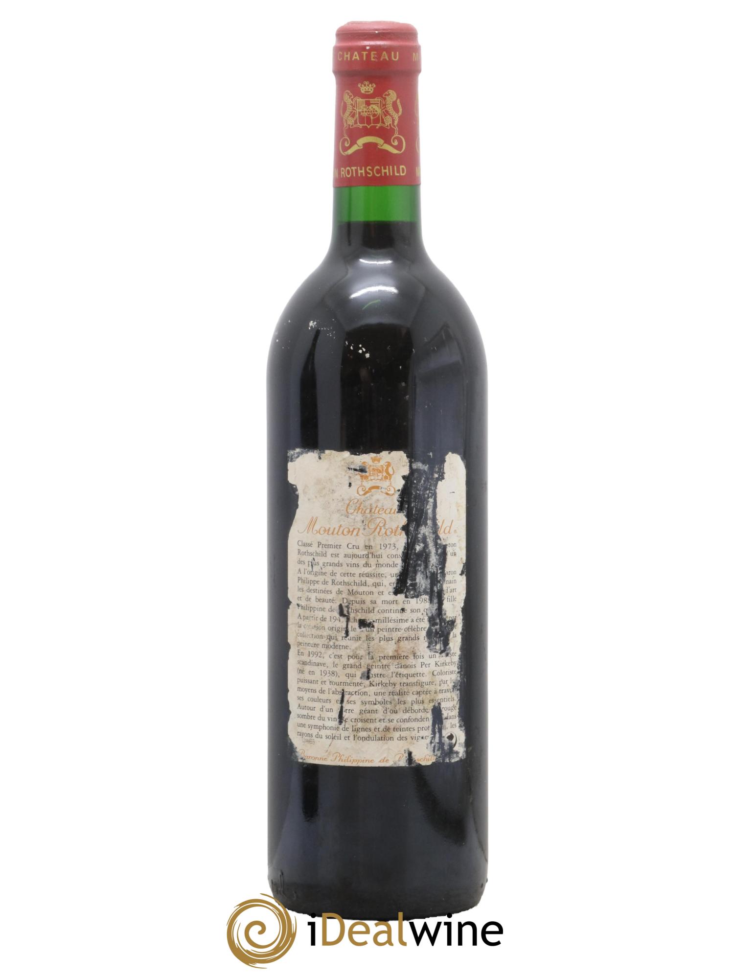 Château Mouton Rothschild 1er Grand Cru Classé 1992 - Lot de 1 bouteille - 1