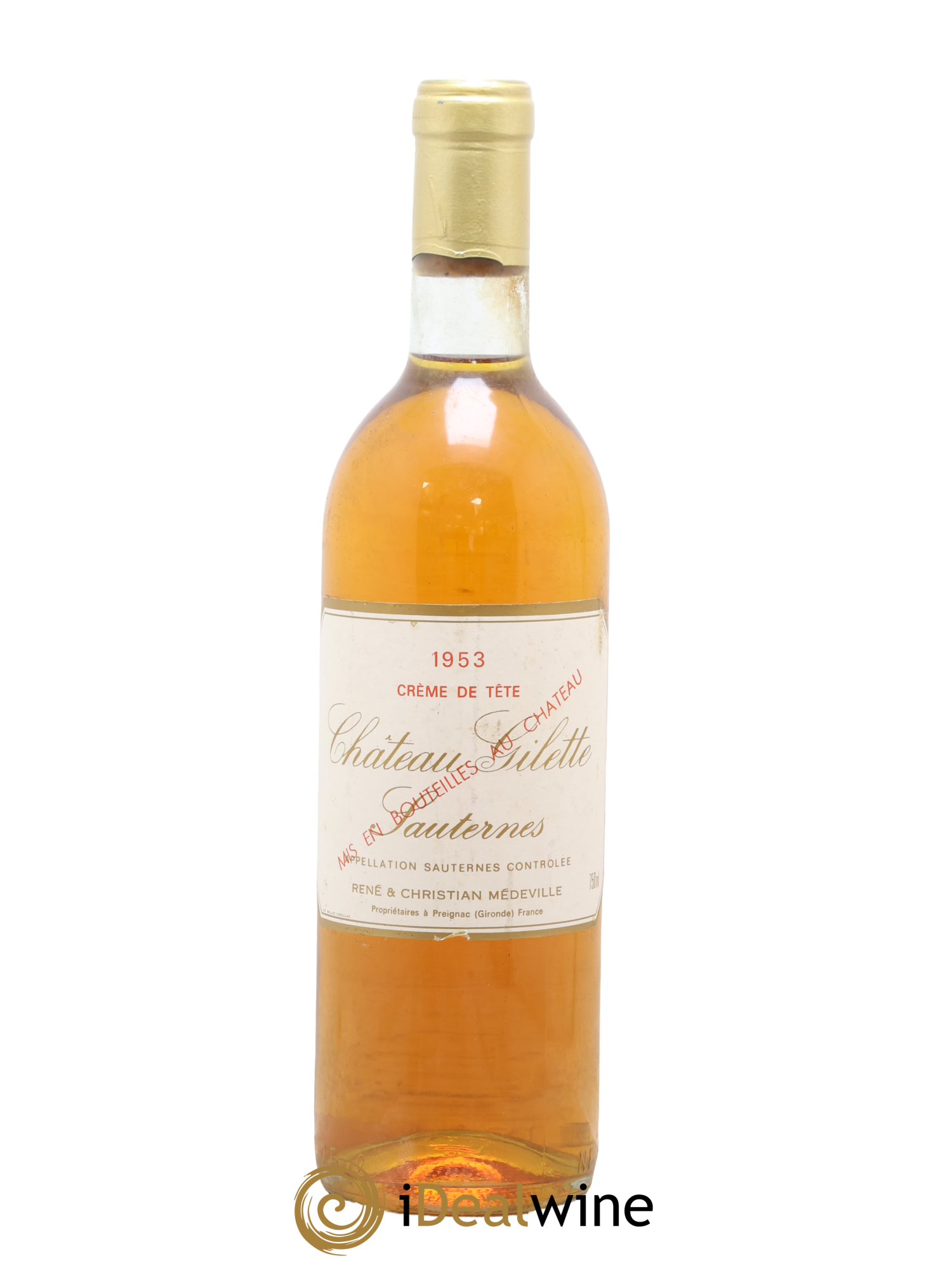 Château Gilette - Crème de Tête 1953 - Posten von 1 Flasche - 0
