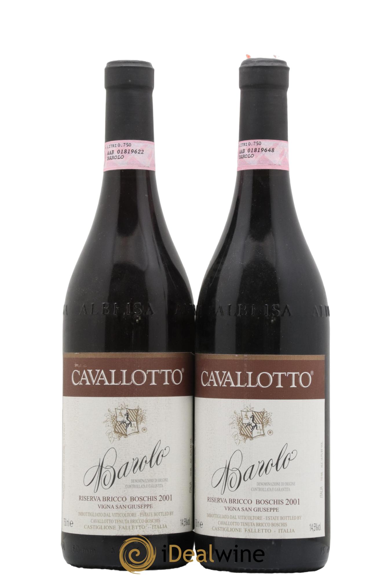 Barolo Riserva Bricco Boschis Vigna San Giuseppe Cavallotto 2001 - Lot de 2 bouteilles - 0