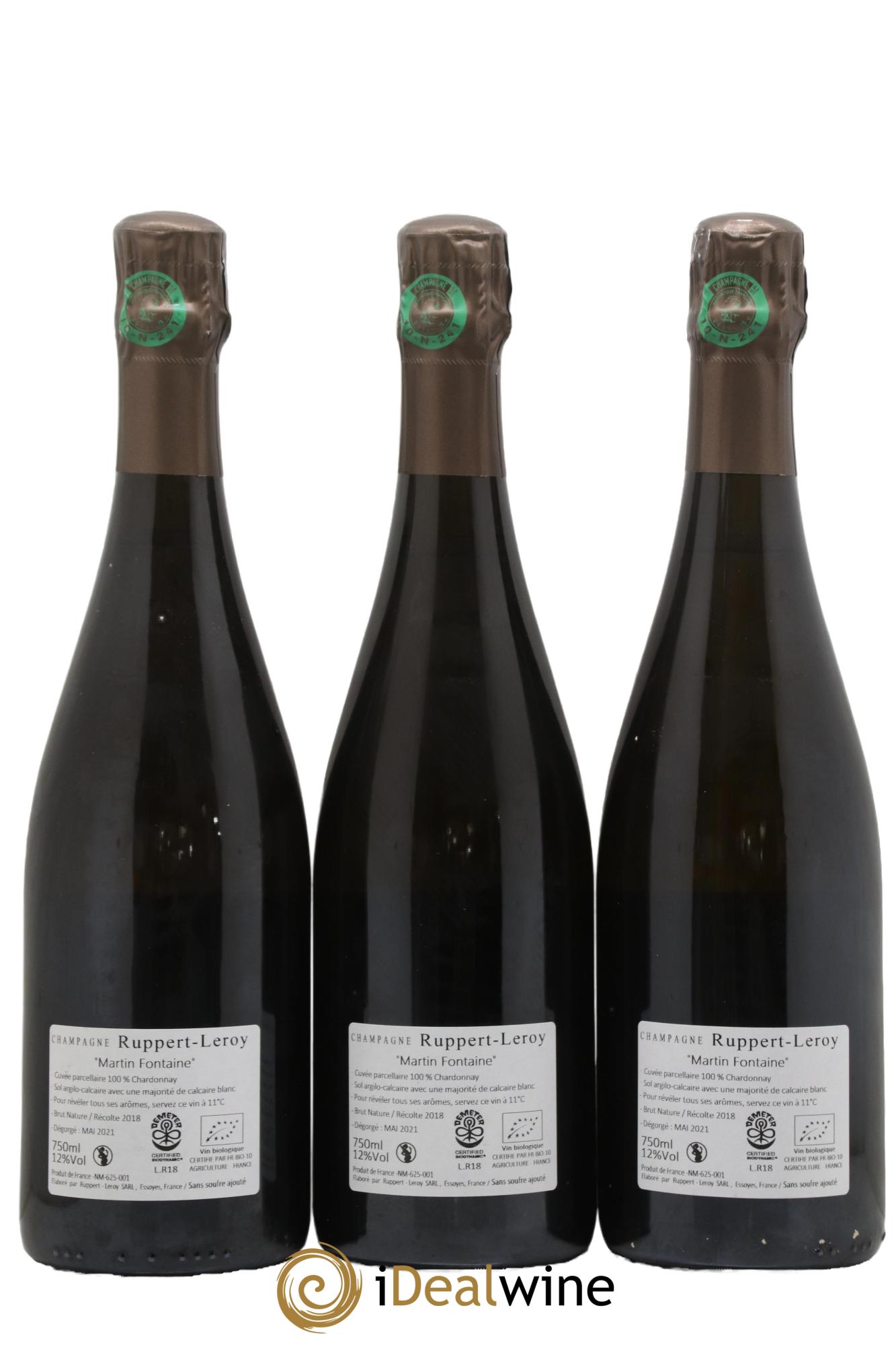 Martin Fontaine Ruppert-Leroy (Domaine) 2018 - Lot de 3 bouteilles - 1