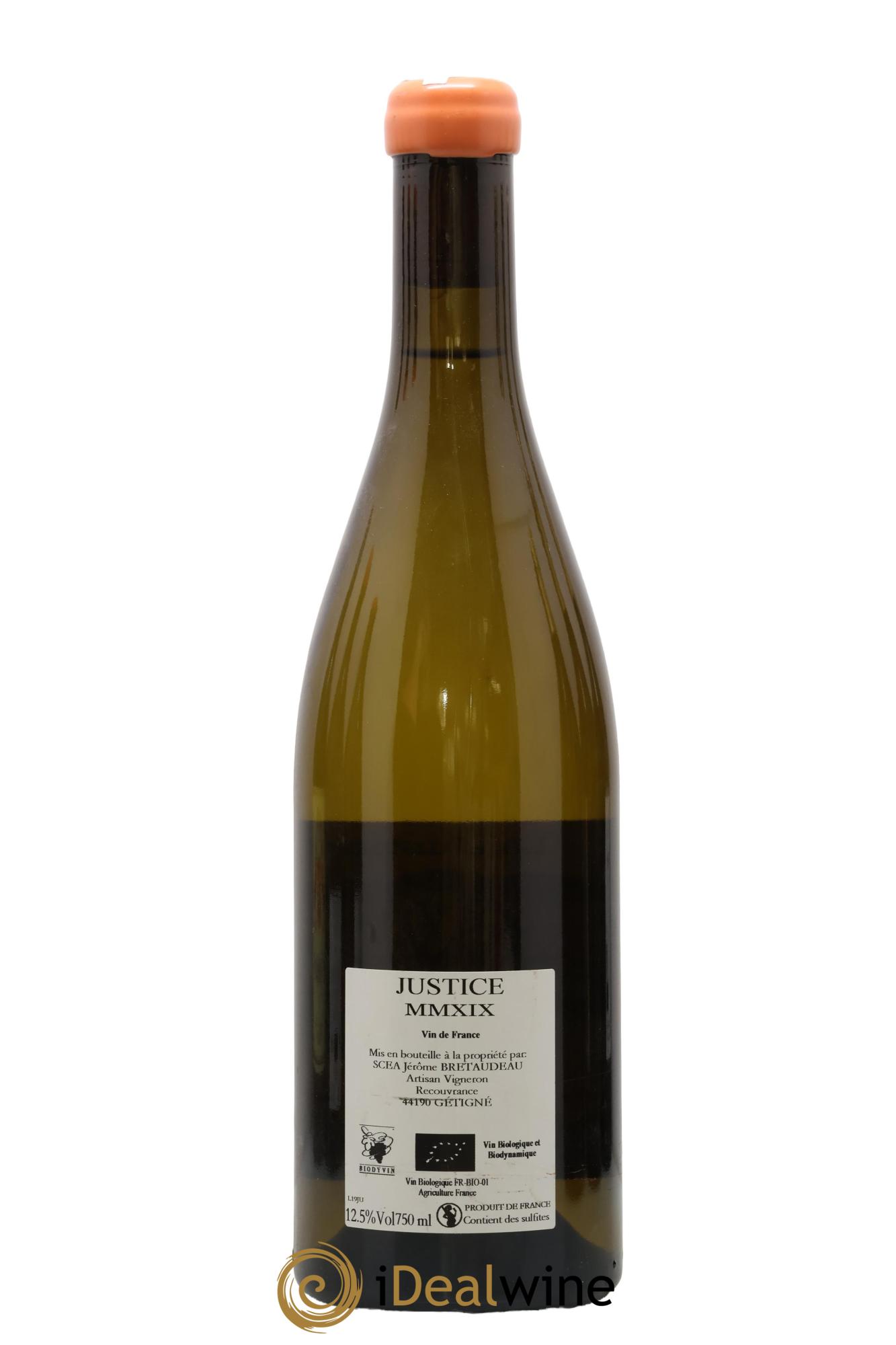Vin de France La Justice Jérôme Bretaudeau - Domaine de Bellevue 2019 - Lot of 1 bottle - 1