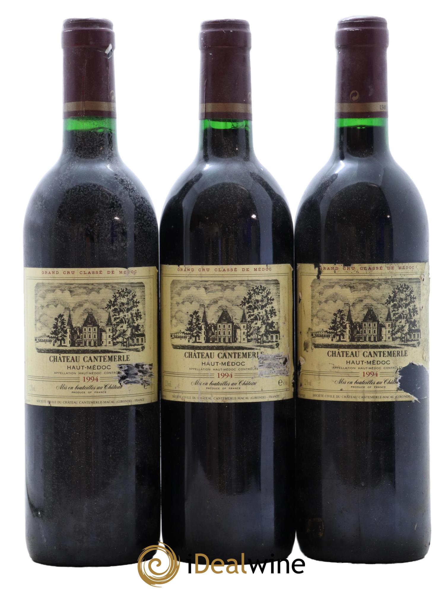 Château Cantemerle 5ème Grand Cru Classé 1994 - Lot de 3 bouteilles - 0