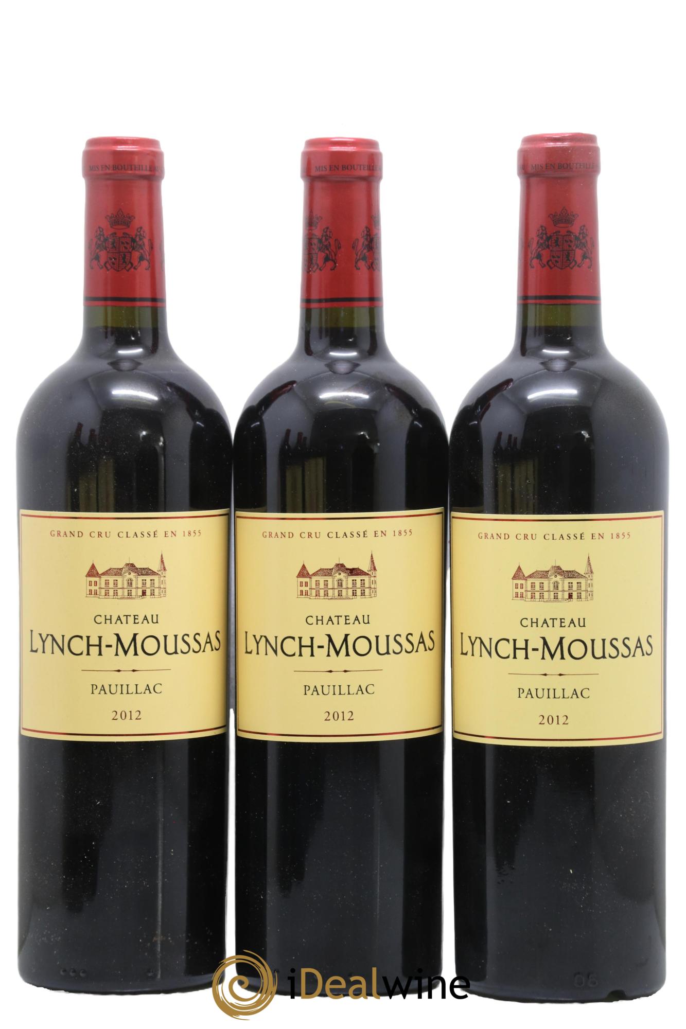 Château Lynch Moussas 5ème Grand Cru Classé 2012 - Lot of 3 bottles - 0