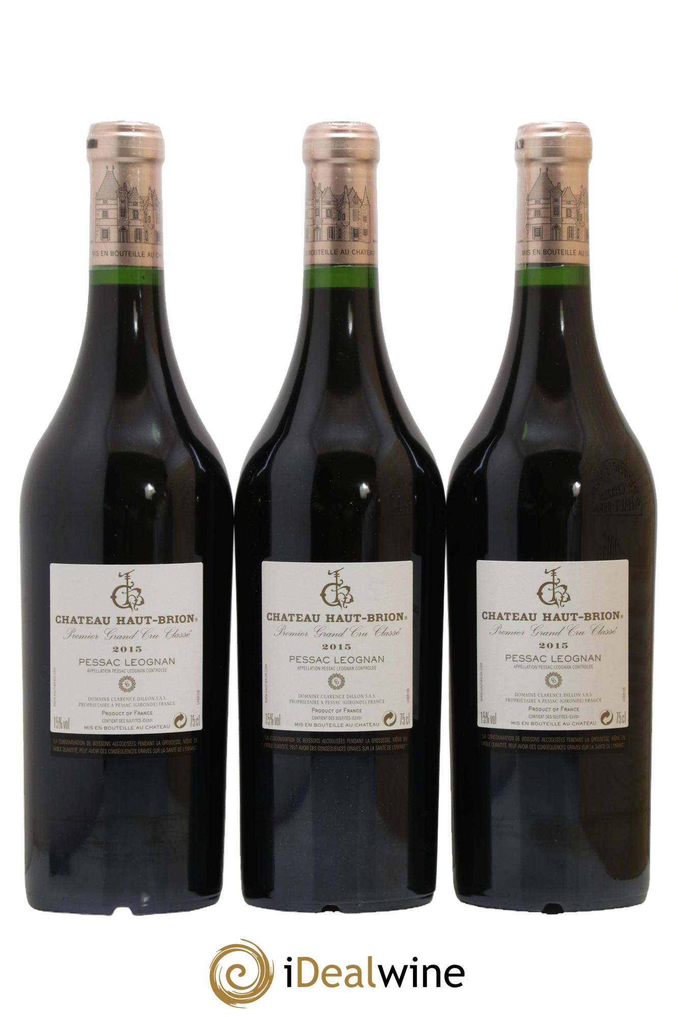 Château Haut Brion 1er Grand Cru Classé 2015 - Lot de 3 bouteilles - 2
