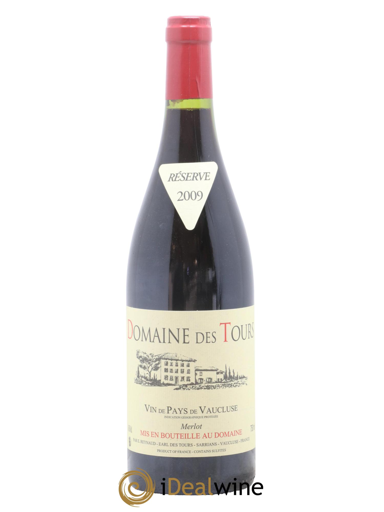 Vaucluse Domaine des Tours Merlot Emmanuel Reynaud 2009 - Lot de 1 bouteille - 0