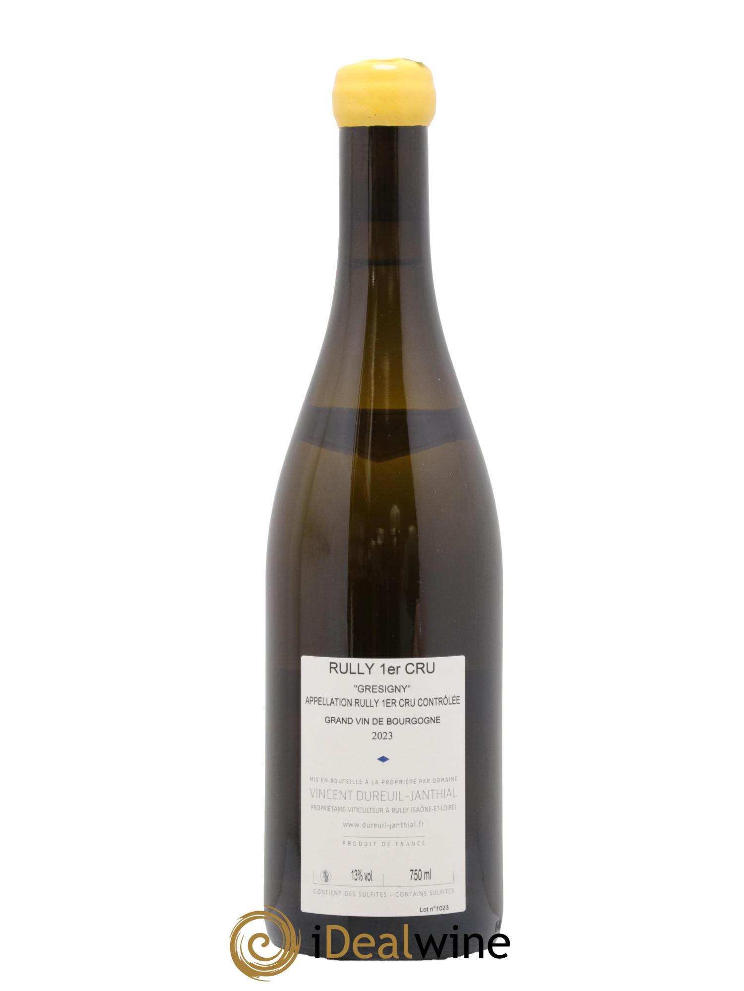 Rully 1er Cru Grésigny Vieilles Vignes Vincent Dureuil-Janthial 2023 - Lot of 1 bottle - 1