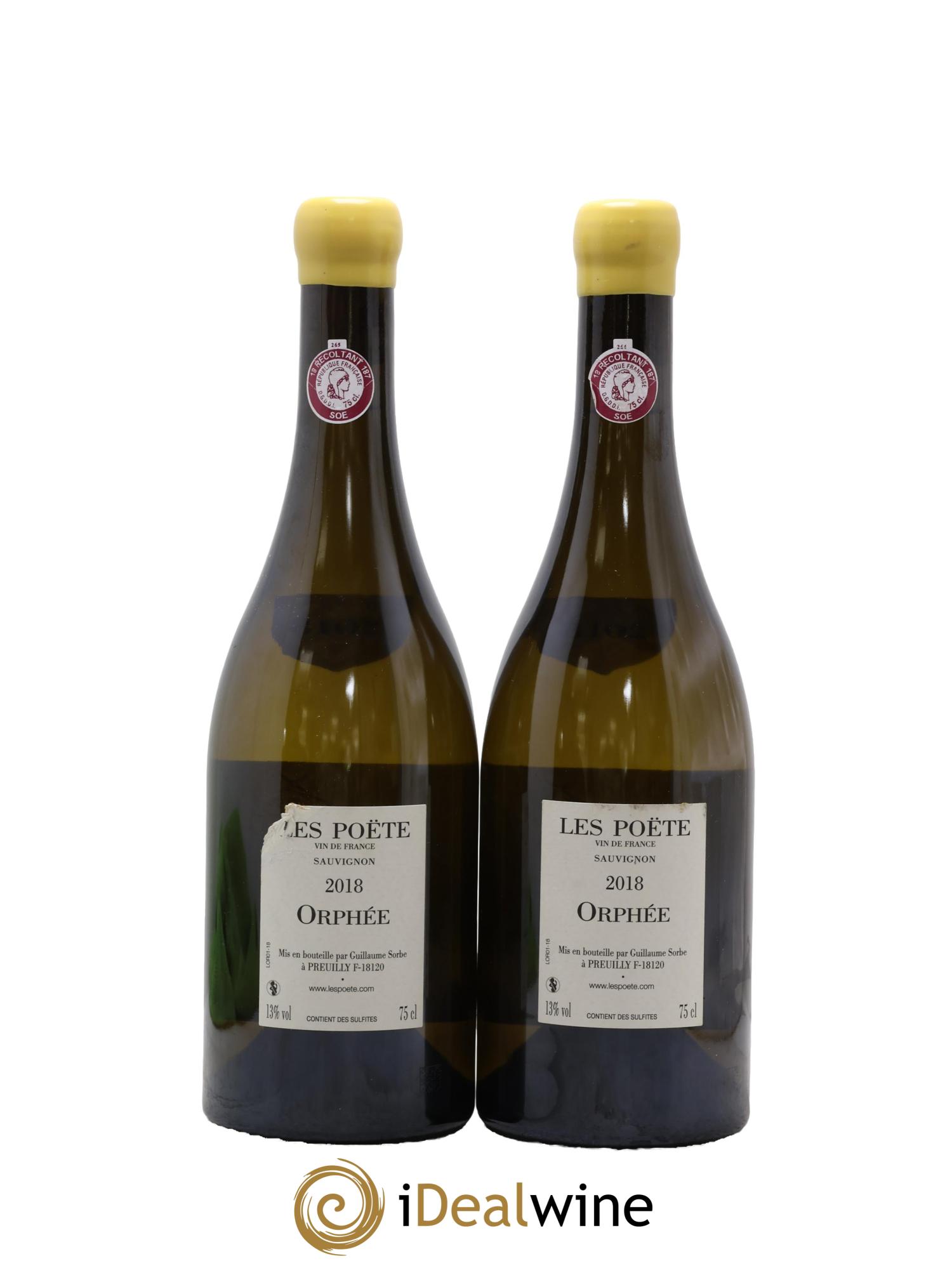 Vin de France (anciennement Reuilly) Orphée Les Poëte 2018 - Lotto di 2 bottiglie - 1