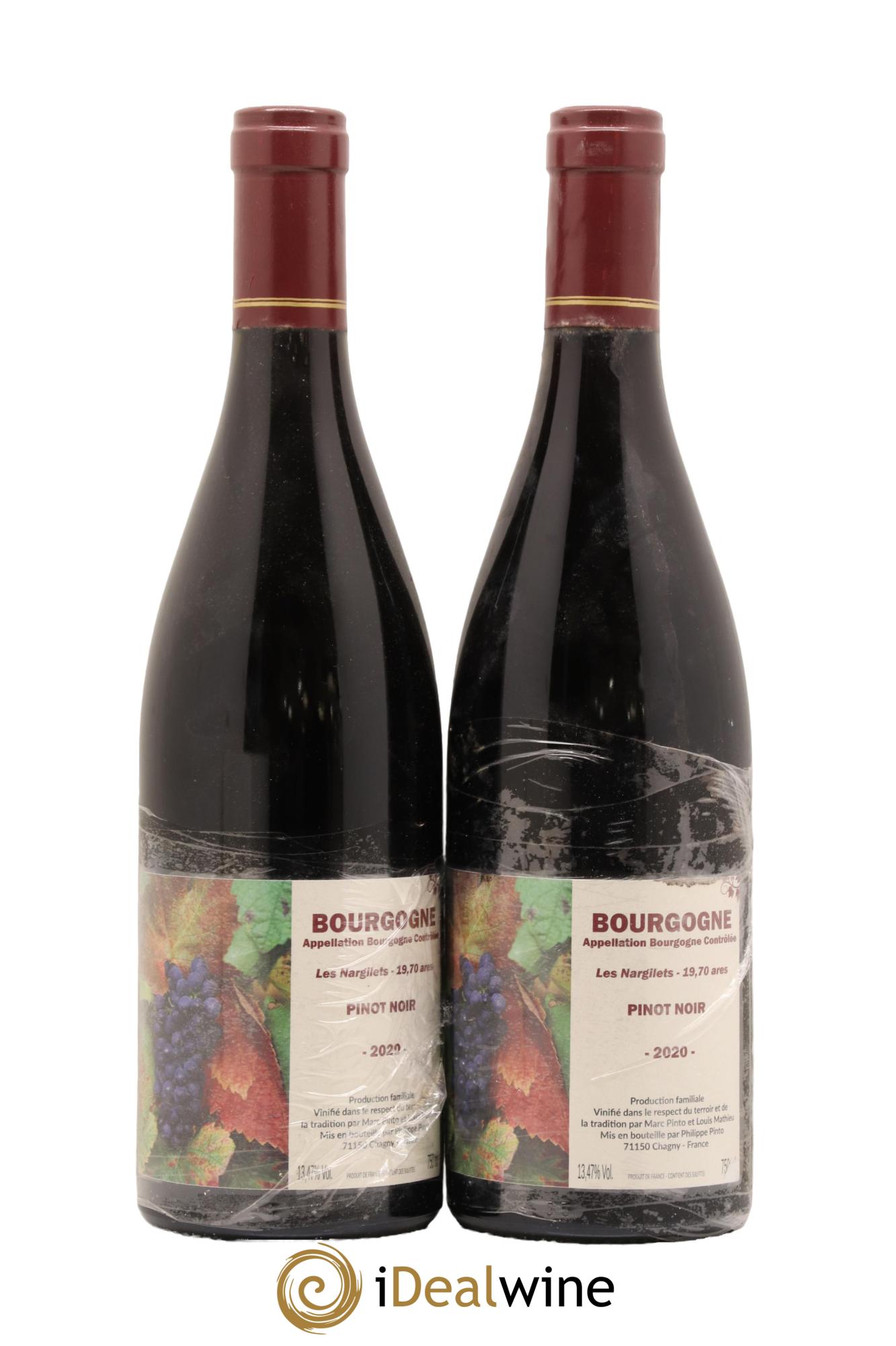 Bourgogne Les Nargilets Marc Pinto et Louis Mathieu 2020 - Lot de 2 bouteilles - 0