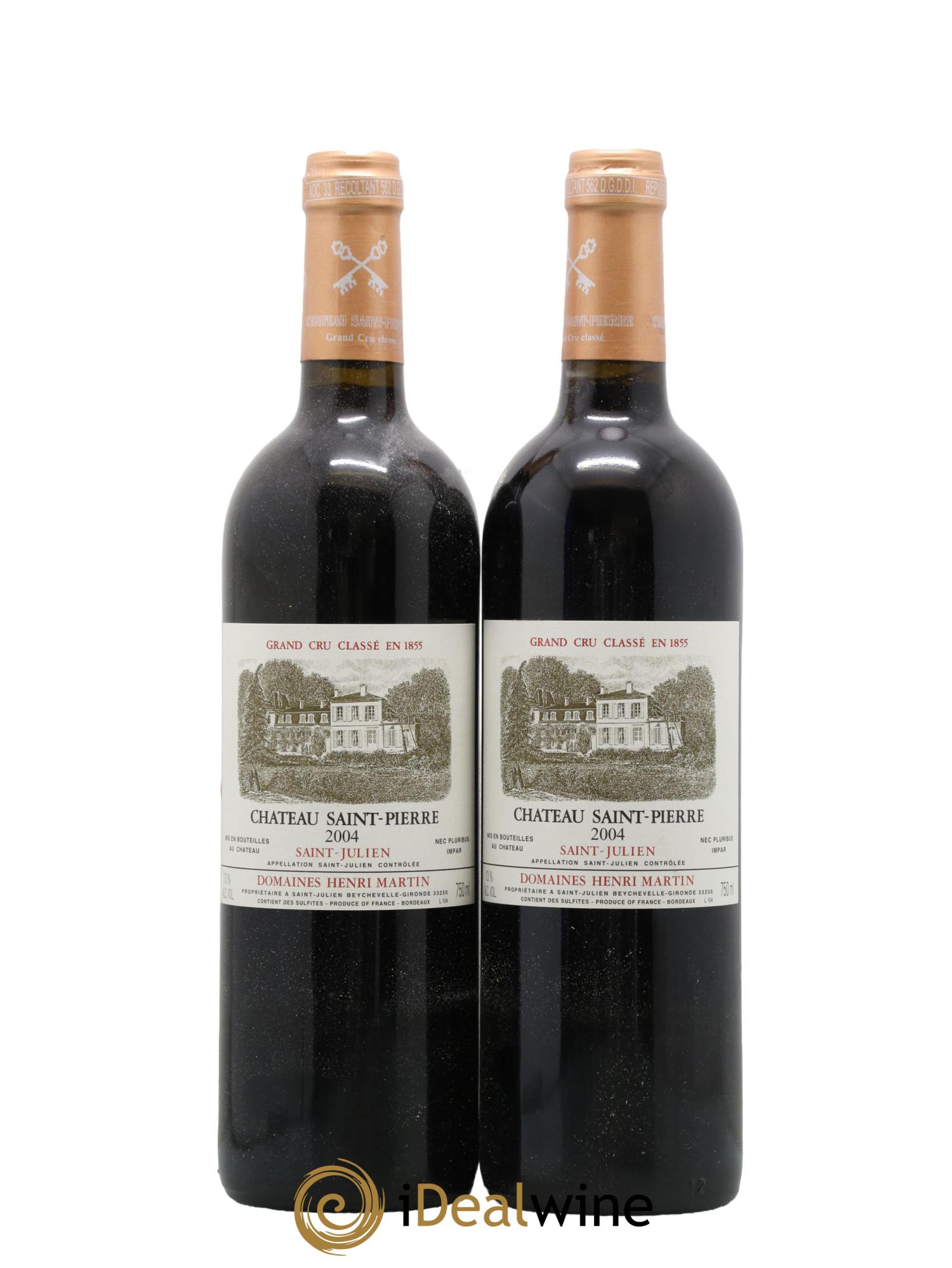 Château Saint-Pierre 4ème Grand Cru Classé 2004 - Lot de 2 bouteilles - 0
