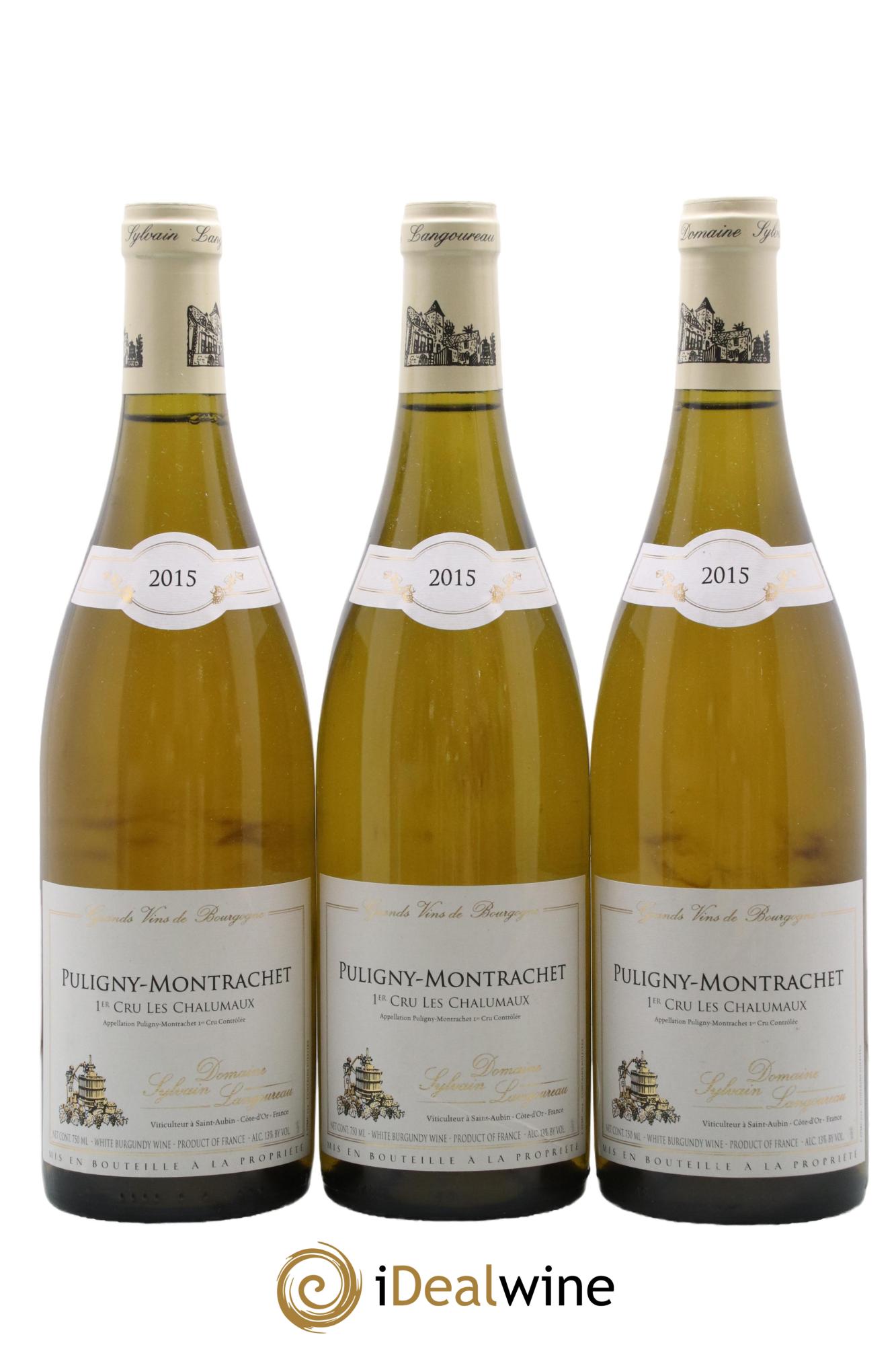 Puligny-Montrachet 1er Cru Les Chalumeaux Domaine Sylvain Langoureau 2015 - Lot de 3 bouteilles - 0