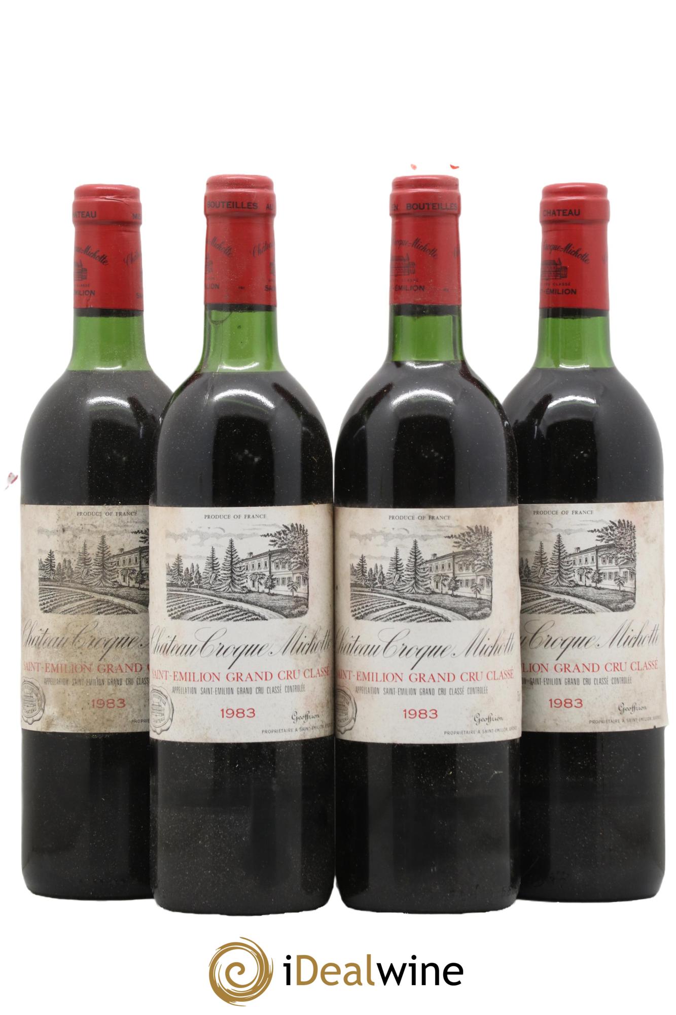 Château Croque Michotte 1983 - Lotto di 4 bottiglie - 0