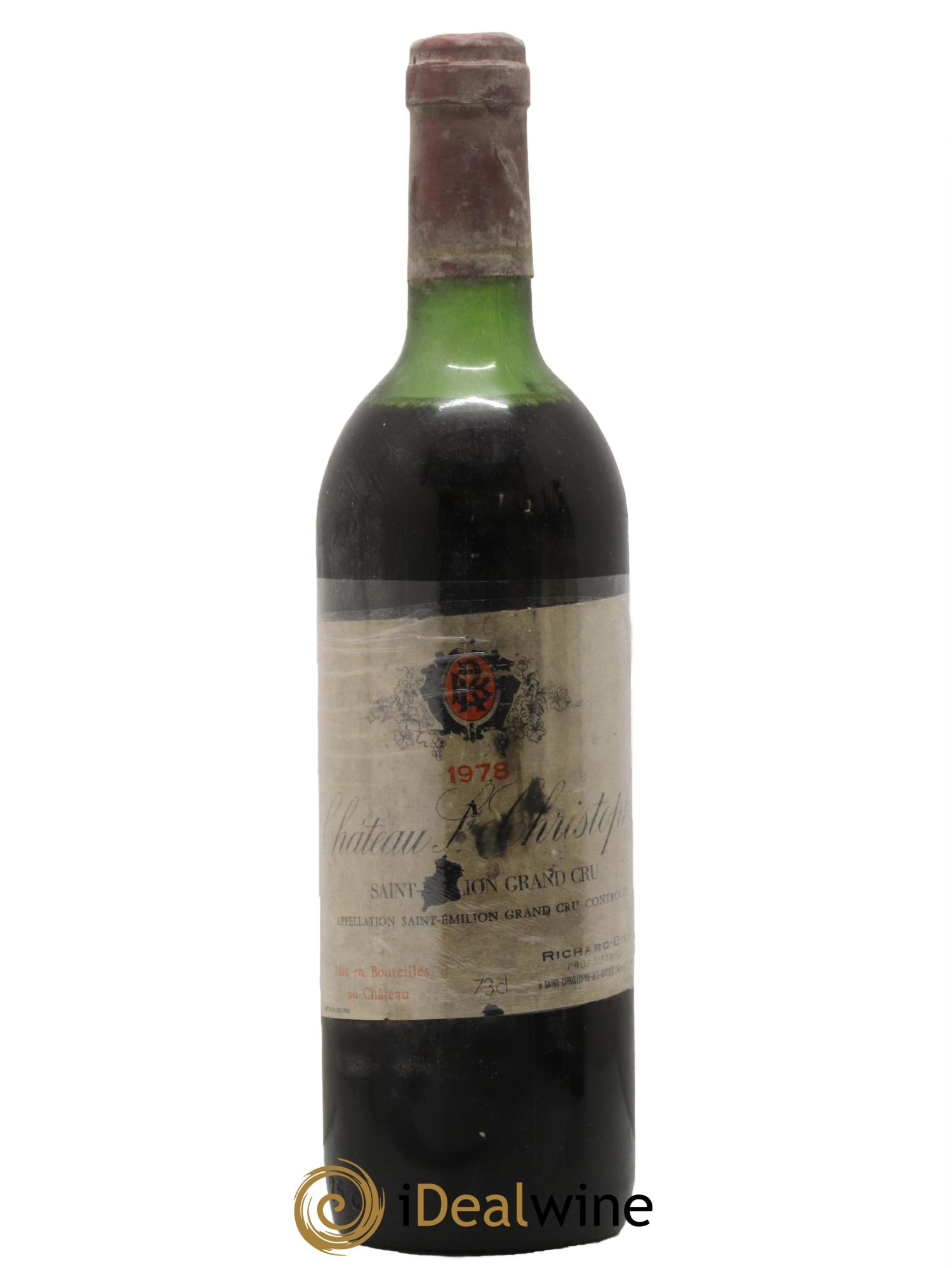 Saint-Émilion Grand Cru Château Saint Christophe 1978 - Lot de 1 bouteille - 0