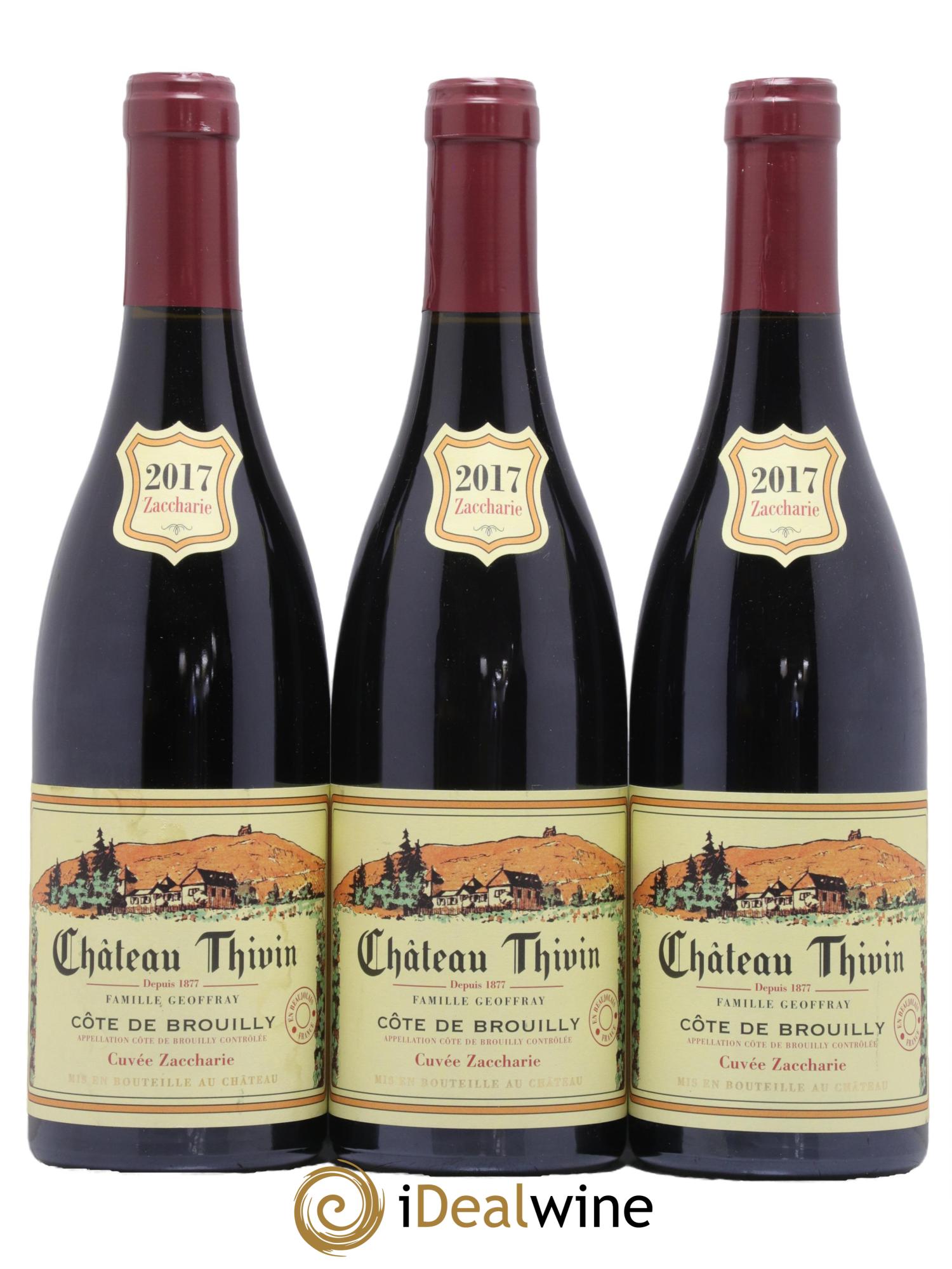 Côte de Brouilly Cuvée Zaccharie Château Thivin 2017 - Lot de 3 bouteilles - 0