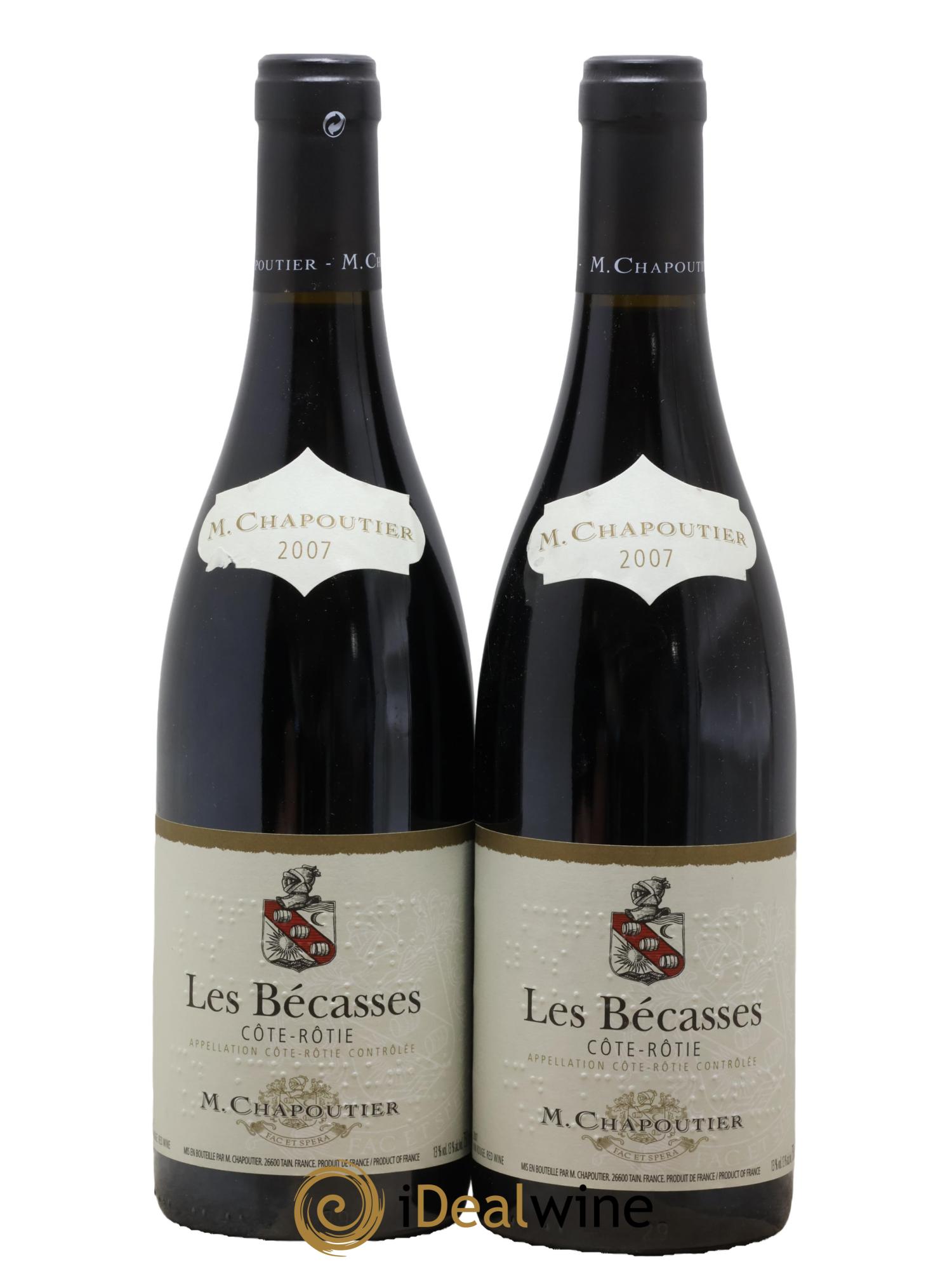 Côte-Rôtie Les Bécasses Chapoutier 2007 - Lot de 2 bouteilles - 0
