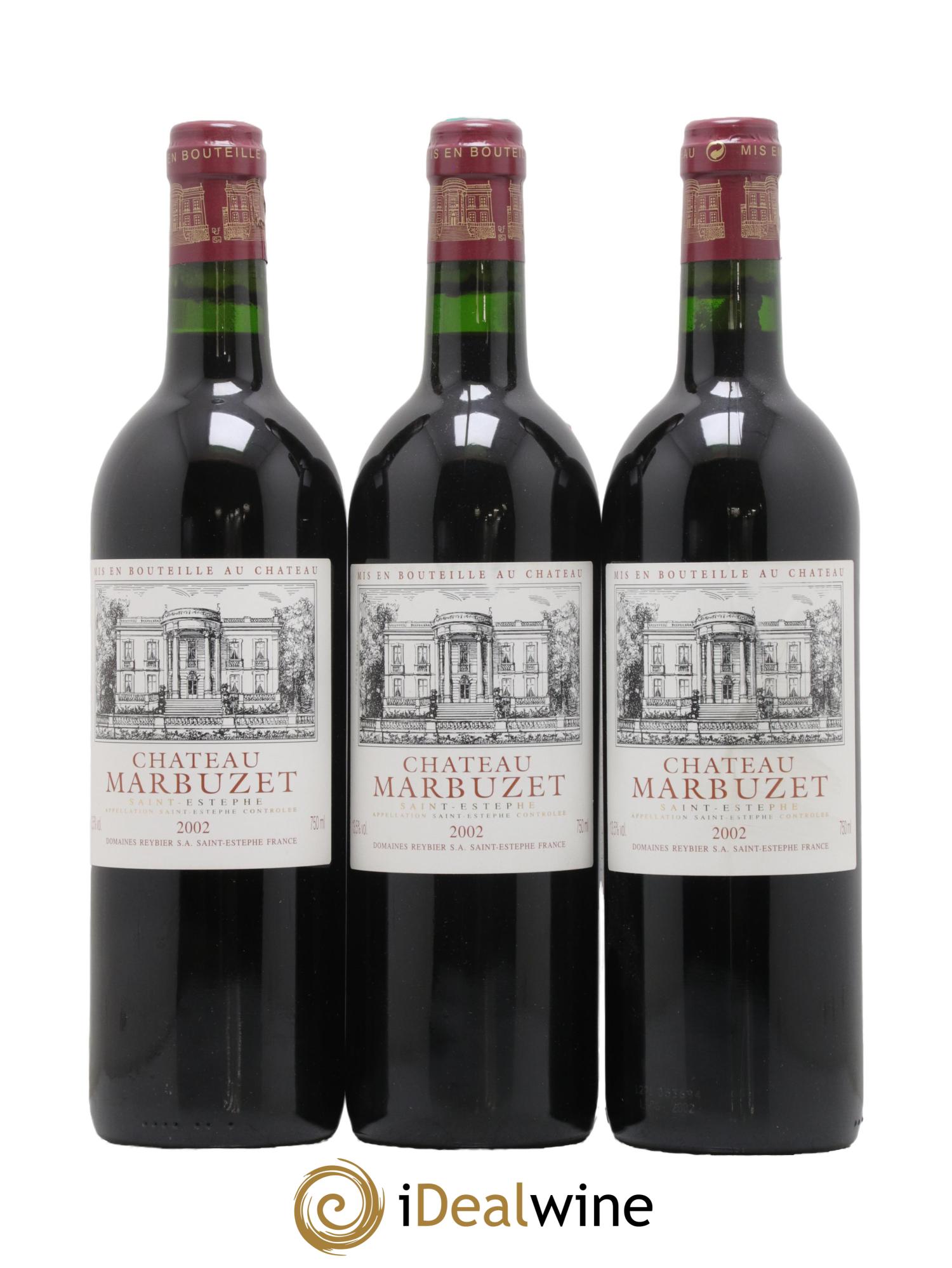 Saint-Estèphe Château Marbuzet 2002 - Lot de 3 bouteilles - 0