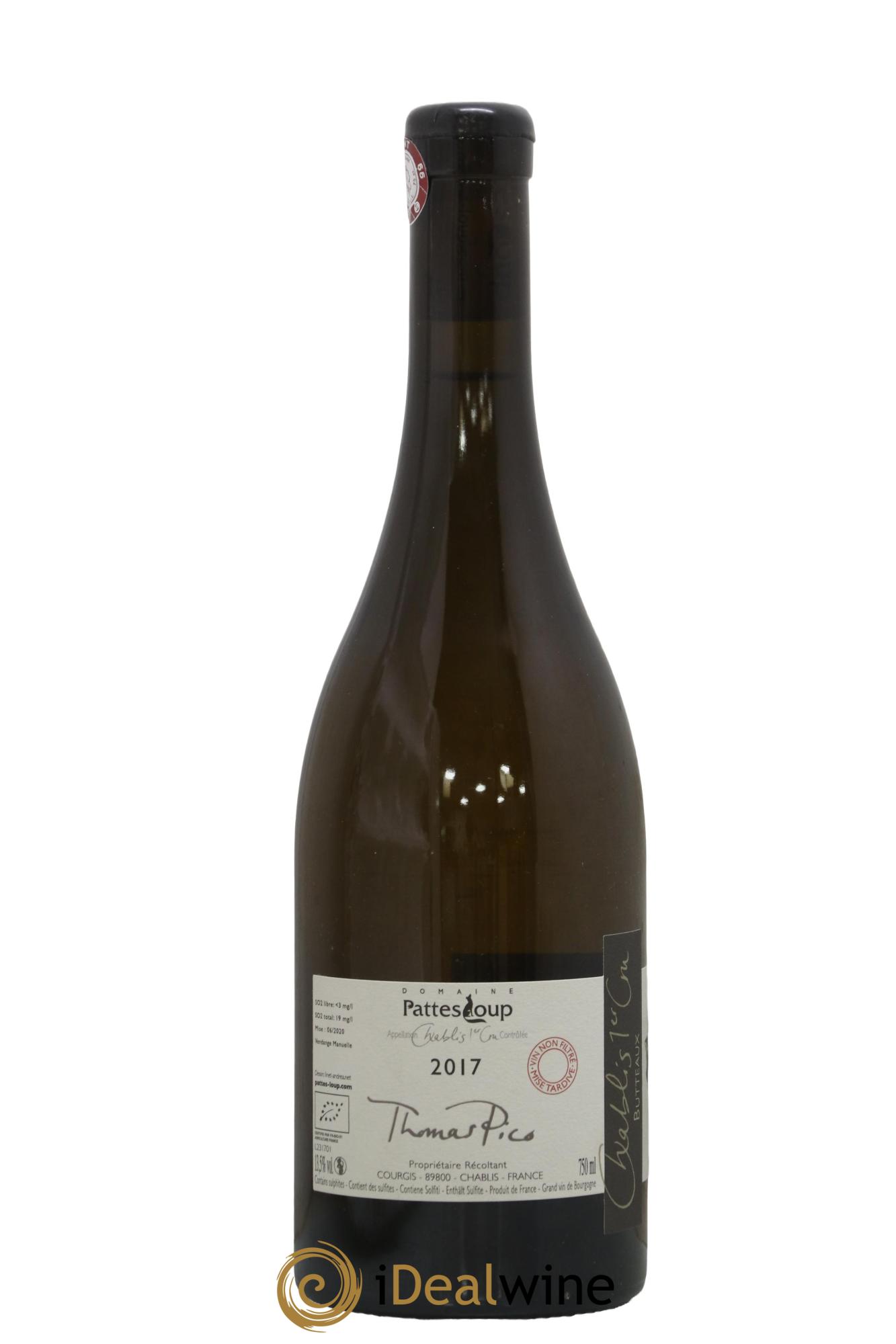Chablis 1er Cru Butteaux Pattes Loup (Domaine) 2017 - Lot de 1 bouteille - 1