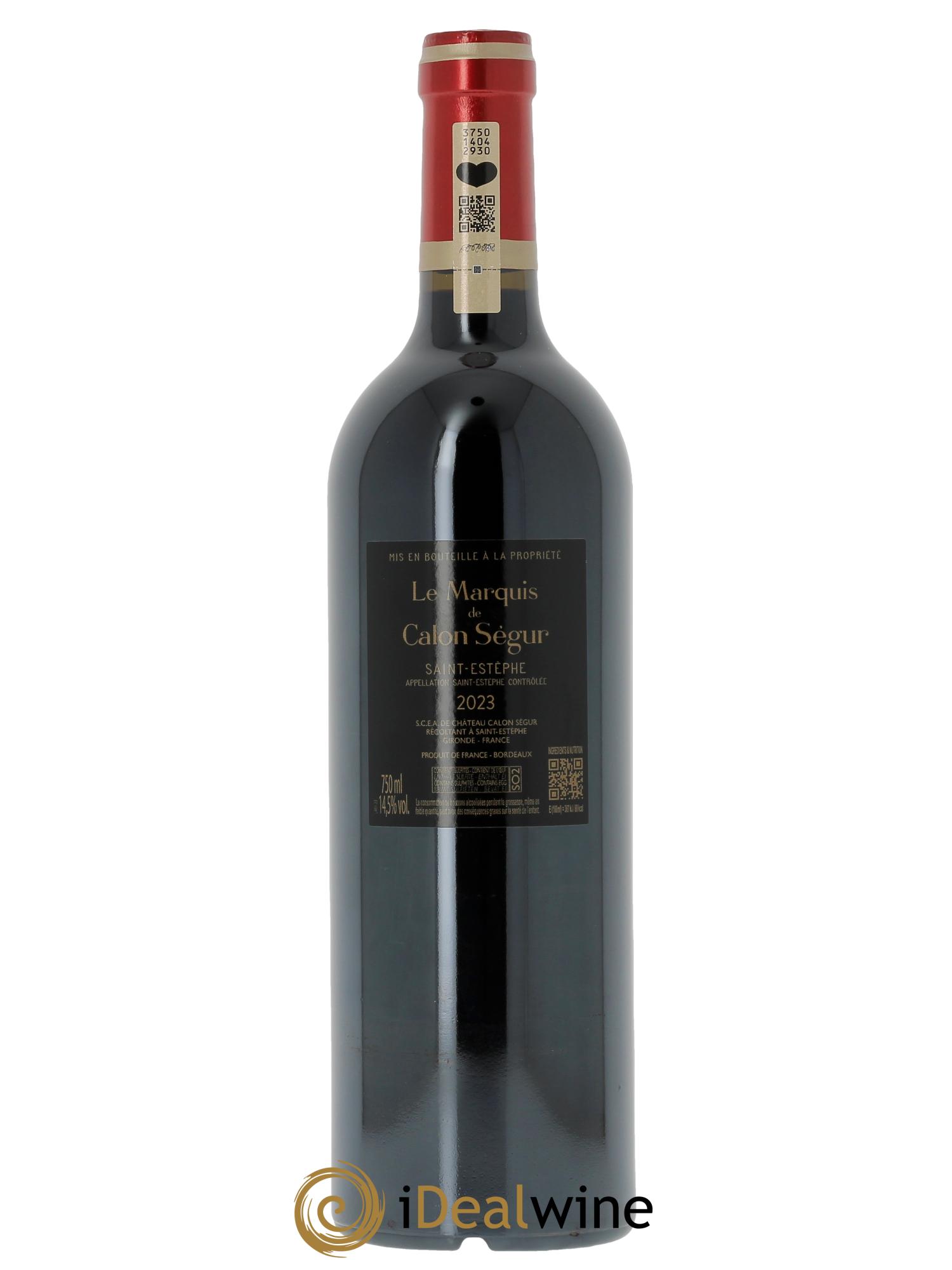 Marquis de Calon Second Vin (OWC if 6 bts) 2023 - Lot of 1 bottle - 1