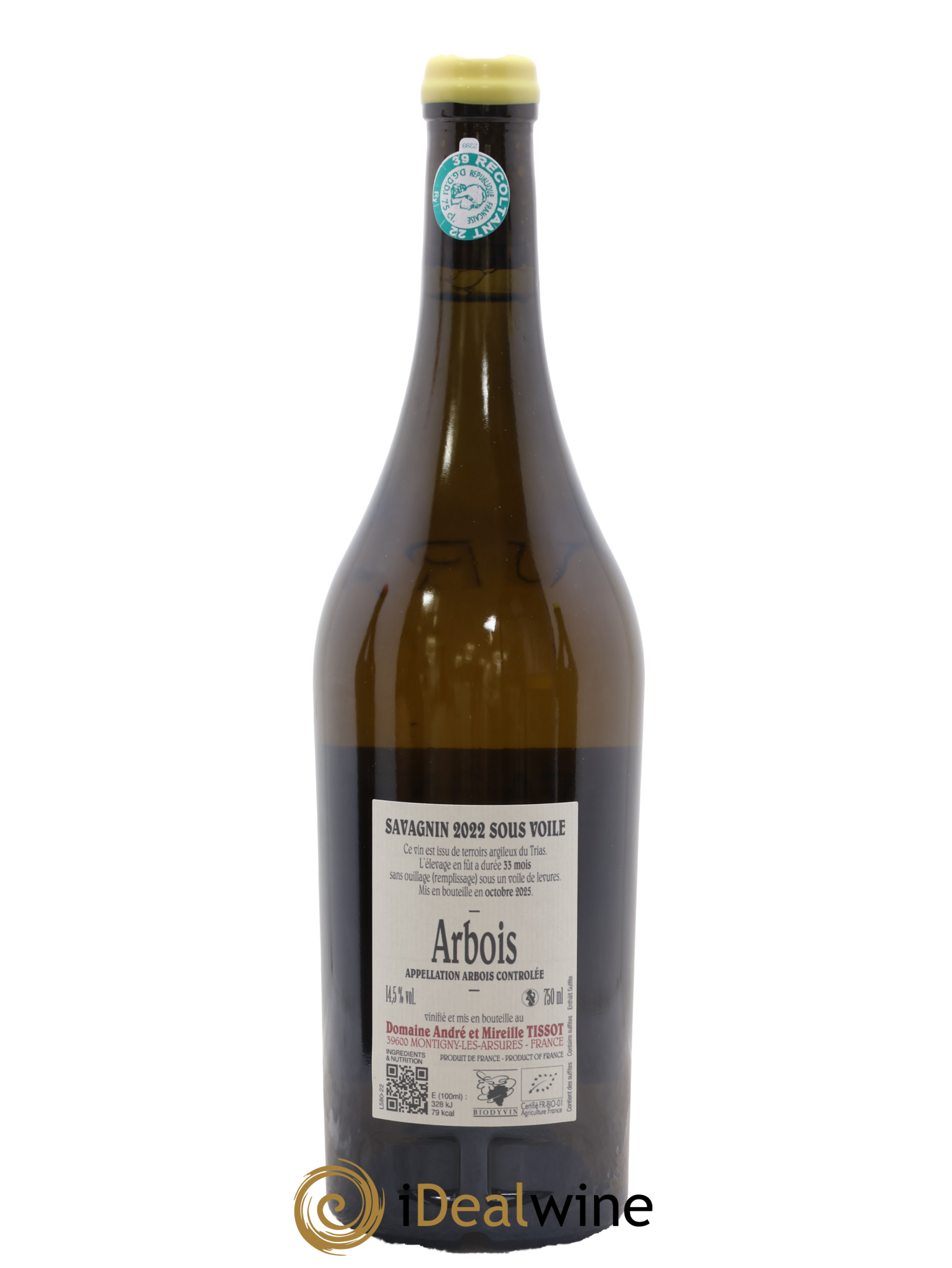 Arbois Savagnin Sous Voile Bénédicte et Stéphane Tissot 2022 - Posten von 1 Flasche - 1