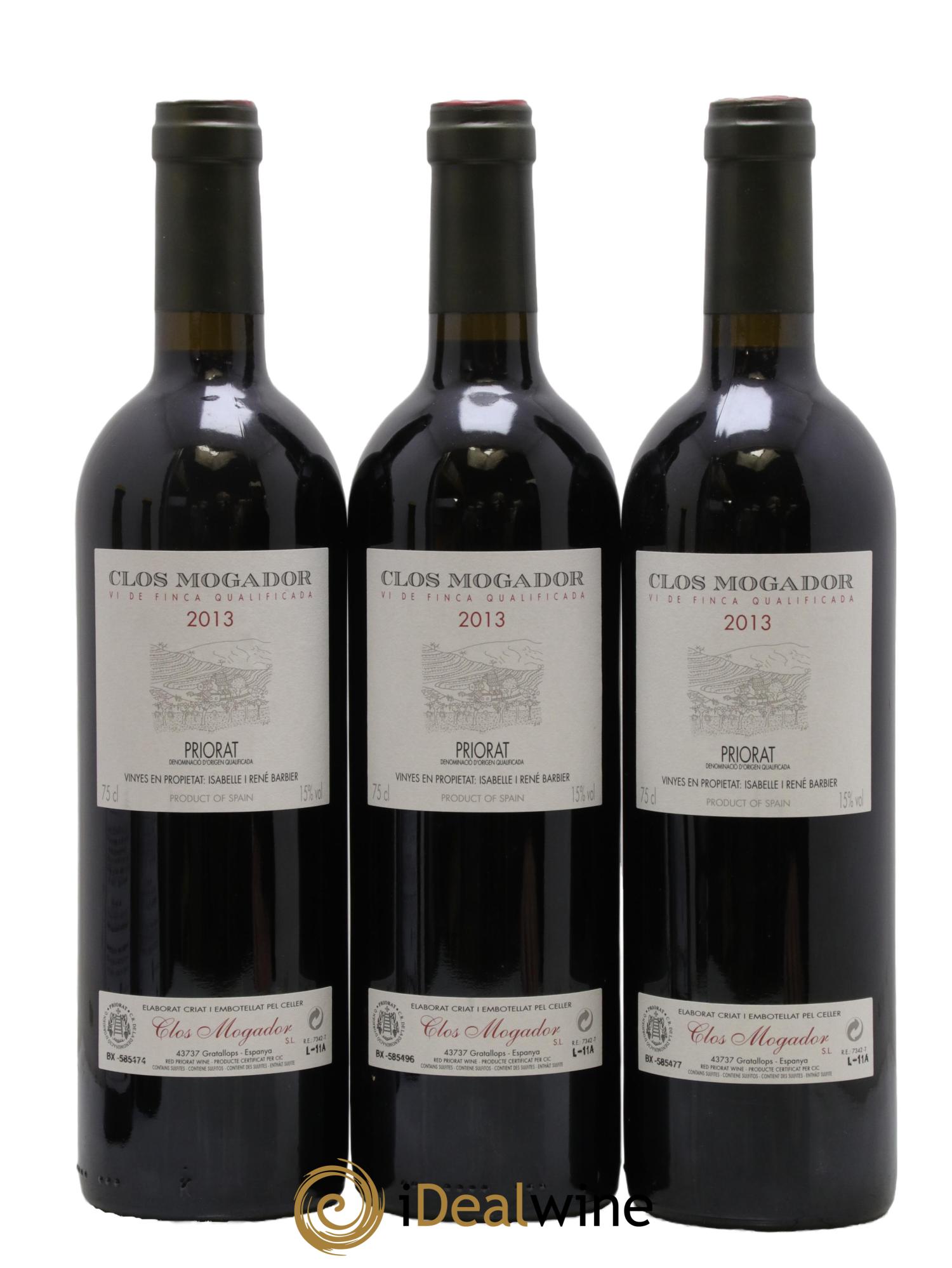 Priorat Clos Mogador DOCA René Barbier 2013 - Lot of 3 bottles - 0