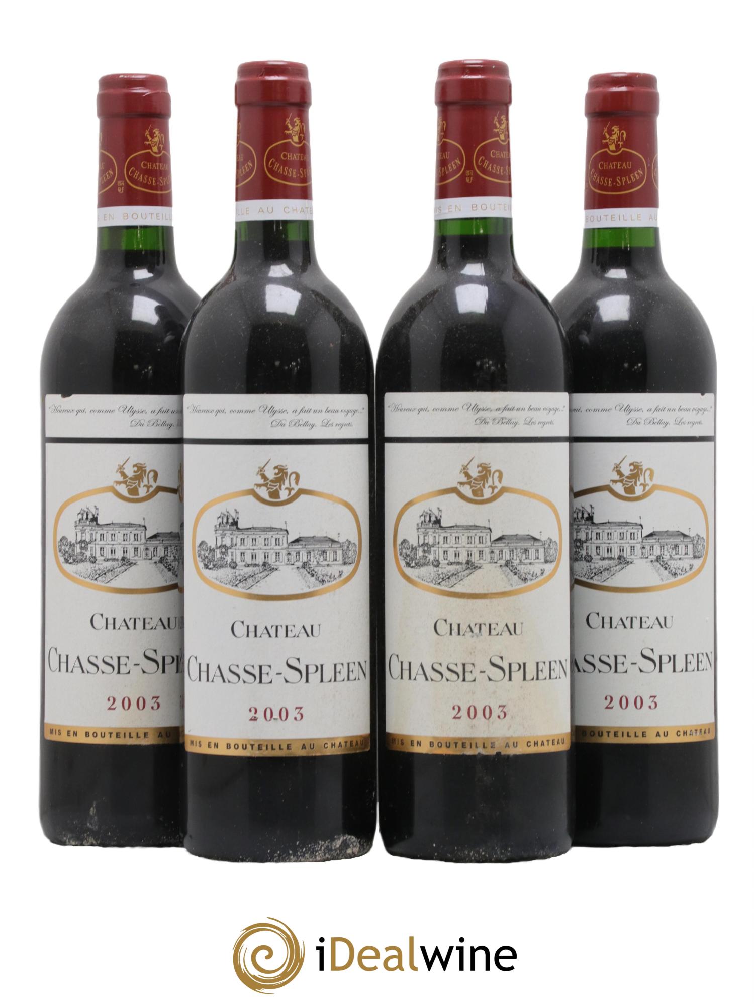 Château Chasse Spleen 2003 - Lot de 4 bouteilles - 0