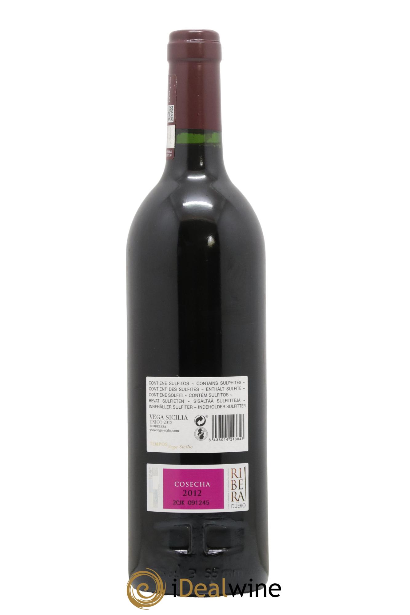 Ribera Del Duero DO Vega Sicilia Unico Famille Alvarez 2012 - Lot de 1 bouteille - 1