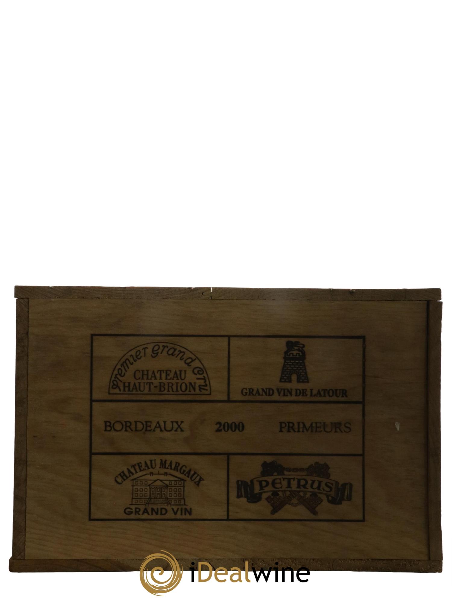 Caisse Primeurs 3 Haut Brion 3 Latour 3 Margaux 3 Petrus 2000 - Lot de 12 bouteilles - 10