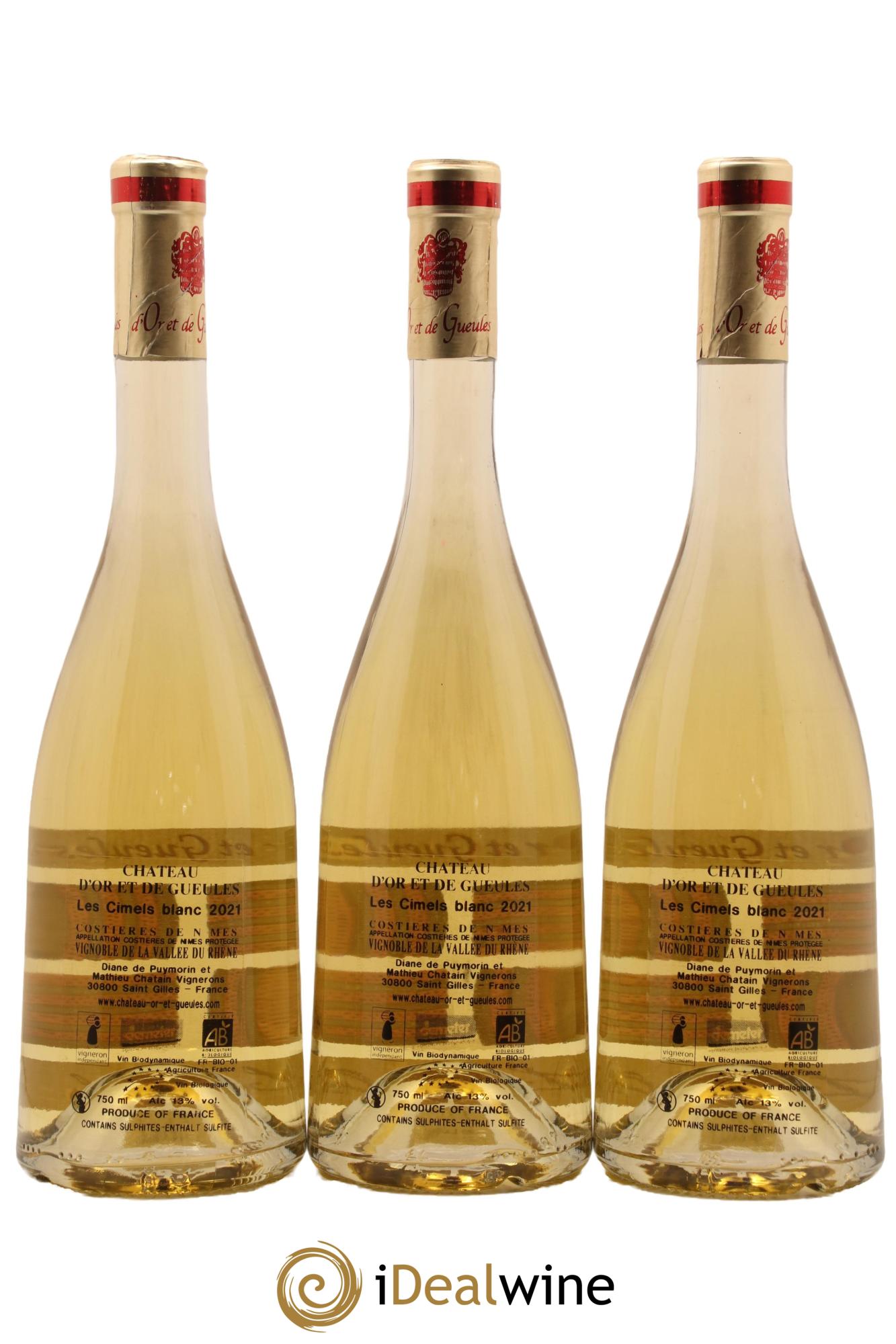 Costières de Nîmes Les Cimels Chateau d Or et de Gueules 2021 - Lot de 3 bouteilles - 1
