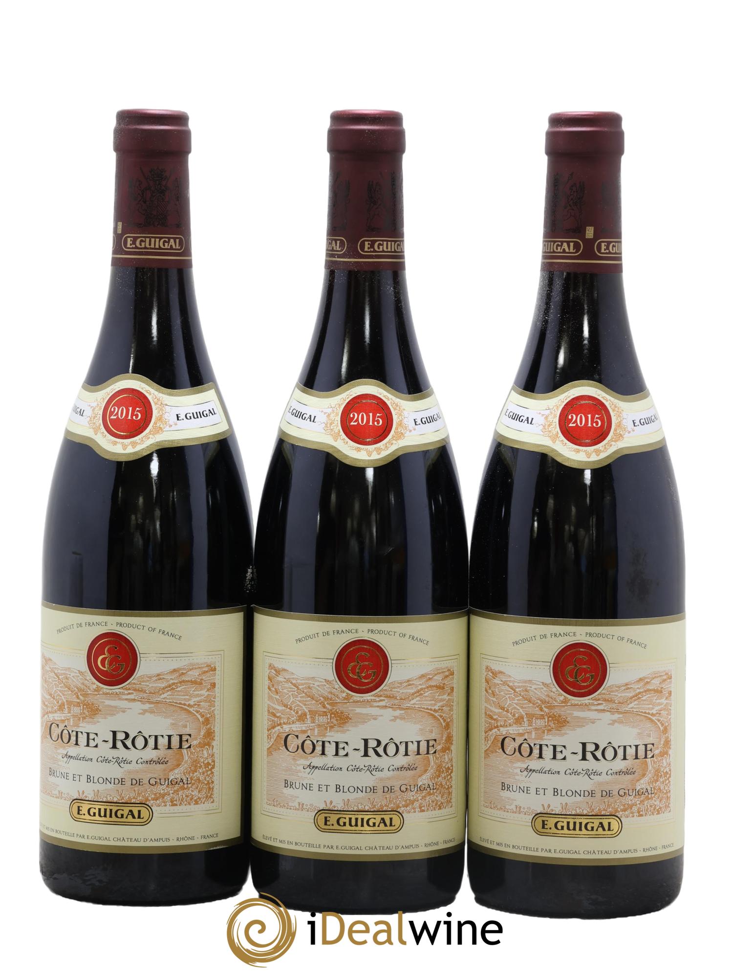 Côte-Rôtie Côtes Brune et Blonde Guigal 2015 - Posten von 3 Flaschen - 0