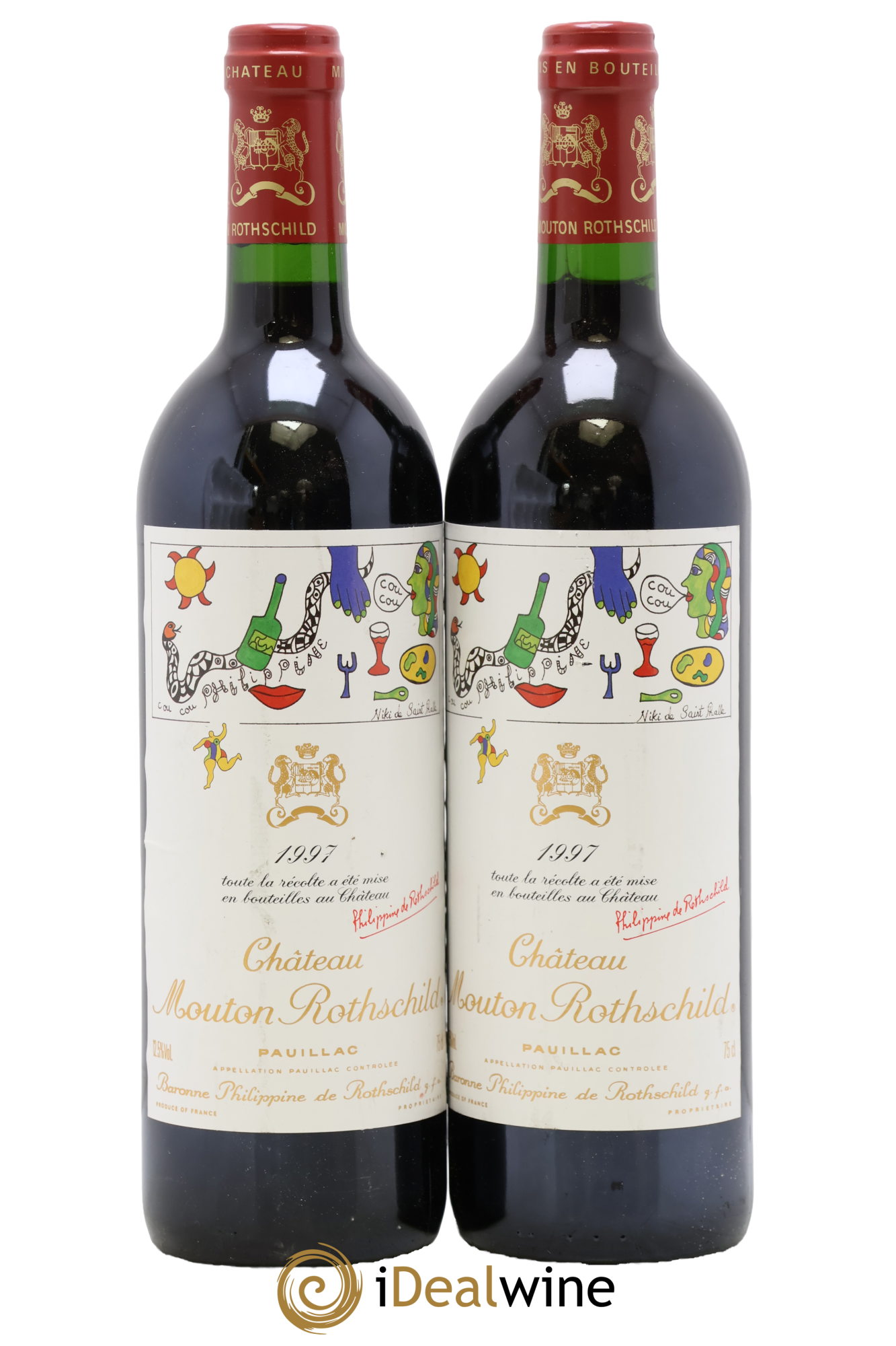 Château Mouton Rothschild 1er Grand Cru Classé 1997 - Lot de 2 bouteilles - 0