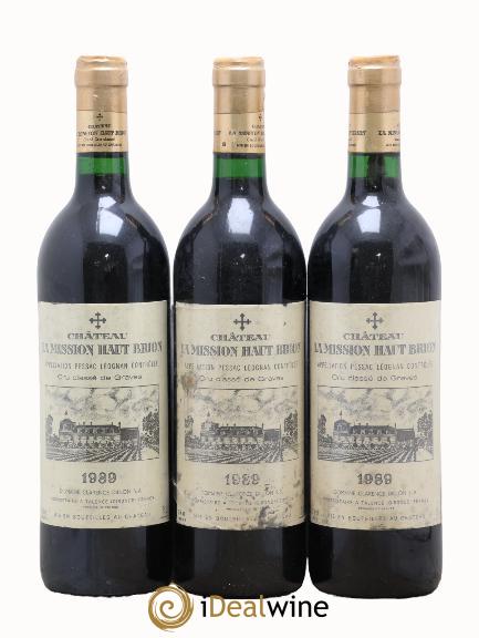 Château la Mission Haut-Brion Cru Classé de Graves 1989 - Lot de 3 bouteilles - 0