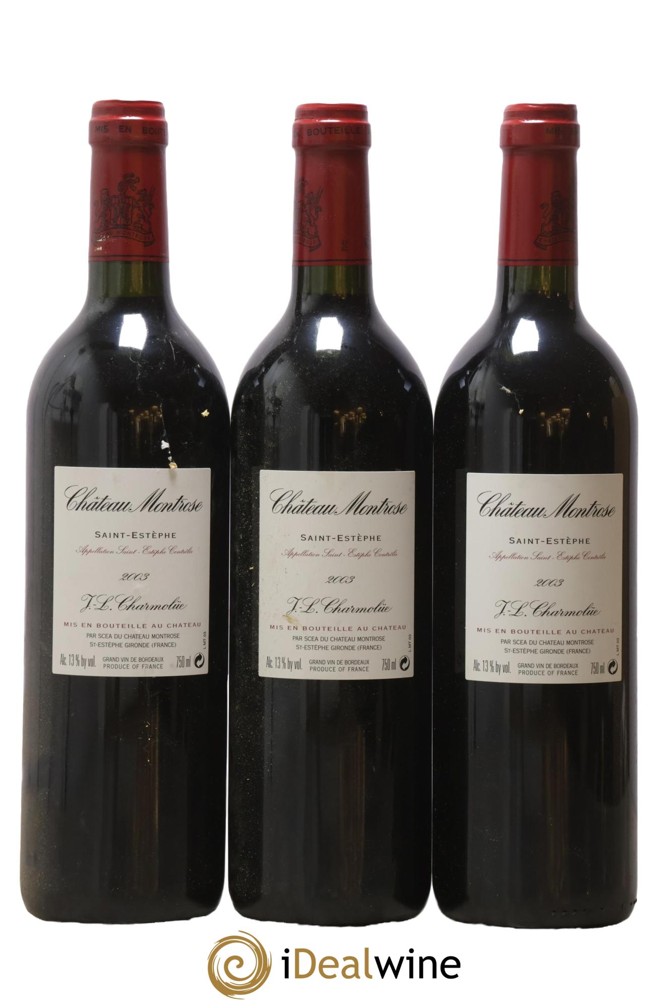 Château Montrose 2ème Grand Cru Classé 2003 - Lotto di 3 bottiglie - 1