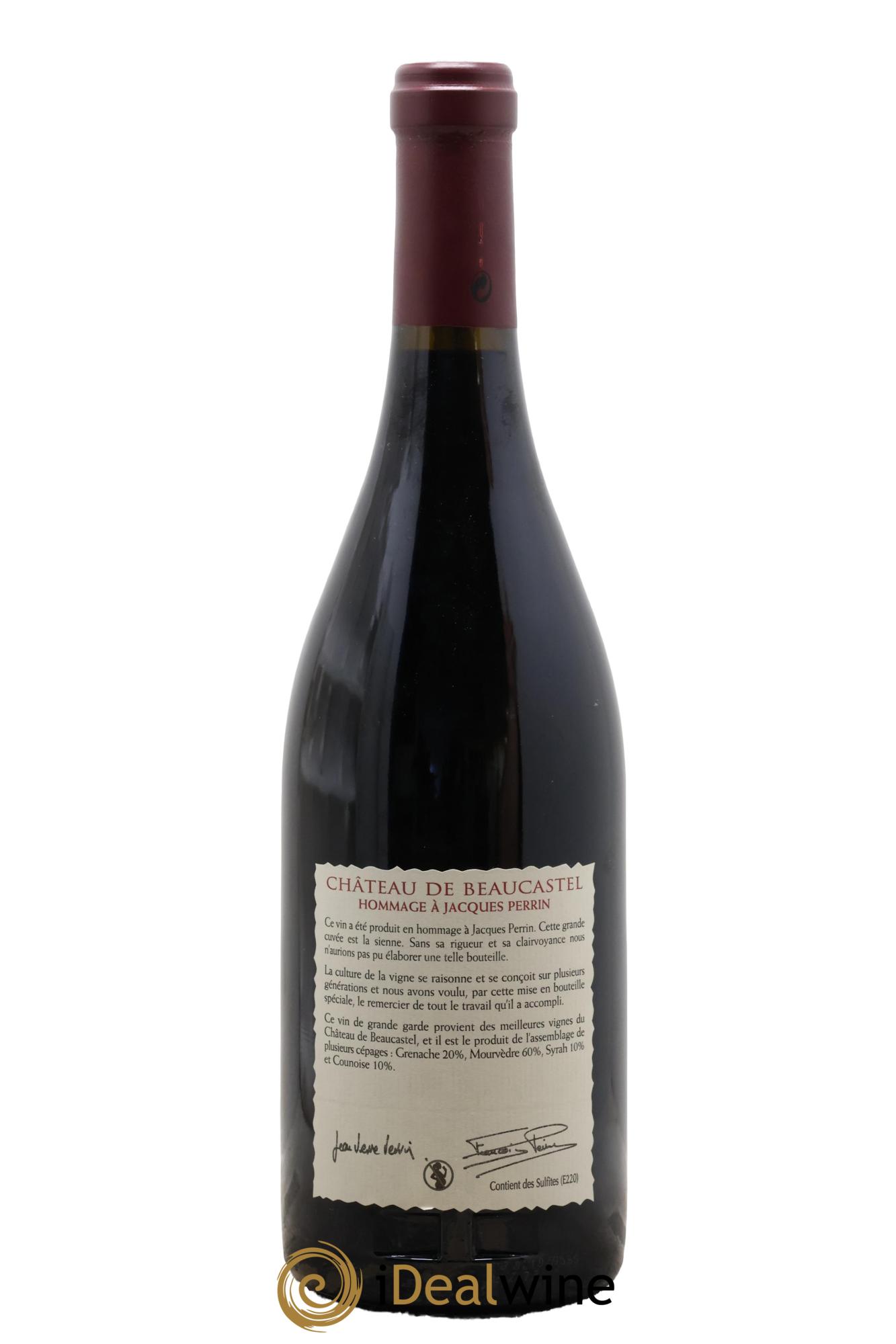 Châteauneuf-du-Pape Château de Beaucastel Hommage à Jacques Perrin Famille Perrin 2007 - Lot de 1 bouteille - 1