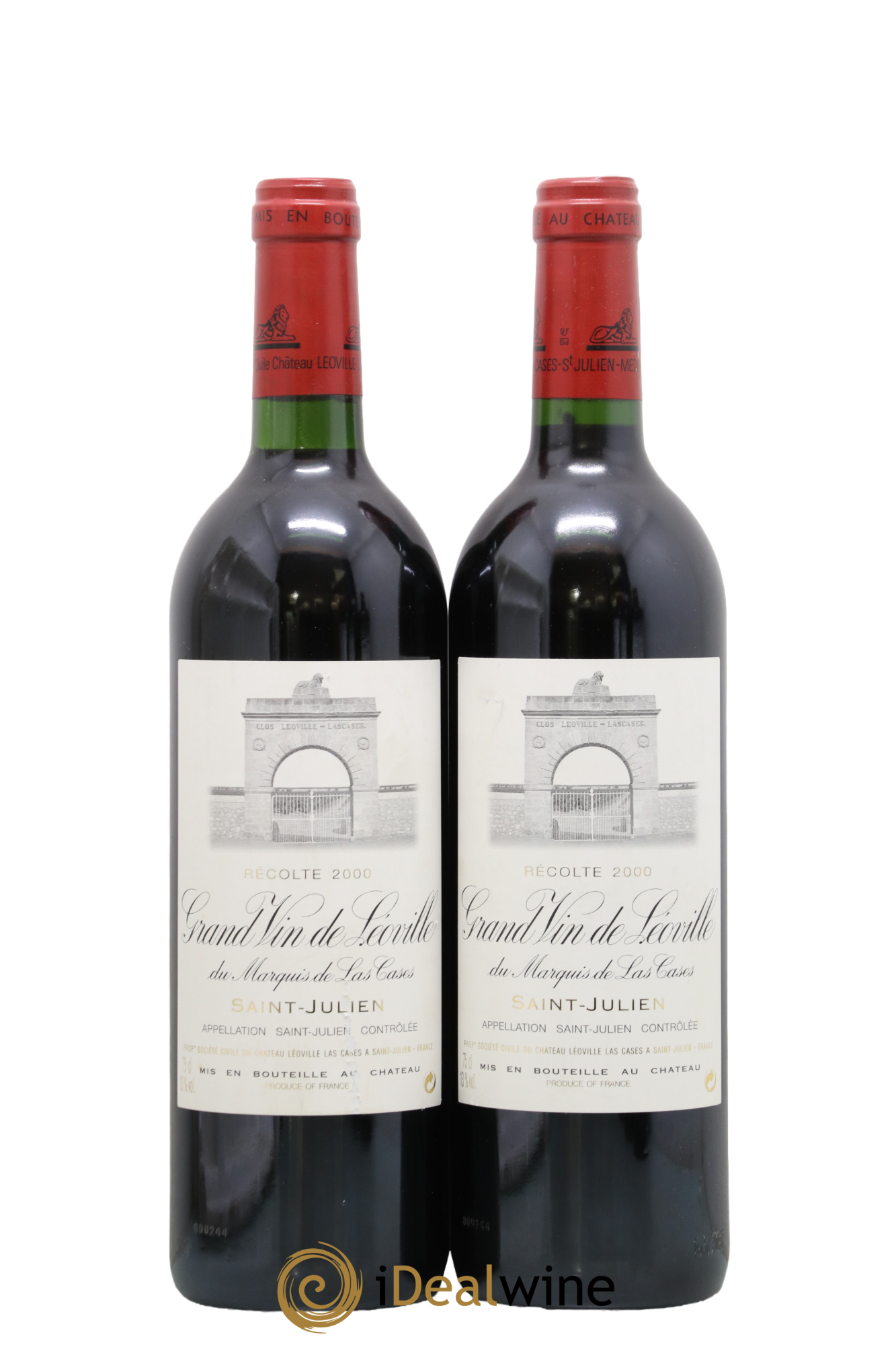 Château Léoville Las Cases 2ème Grand Cru Classé 2000 - Lotto di 2 bottiglie - 0