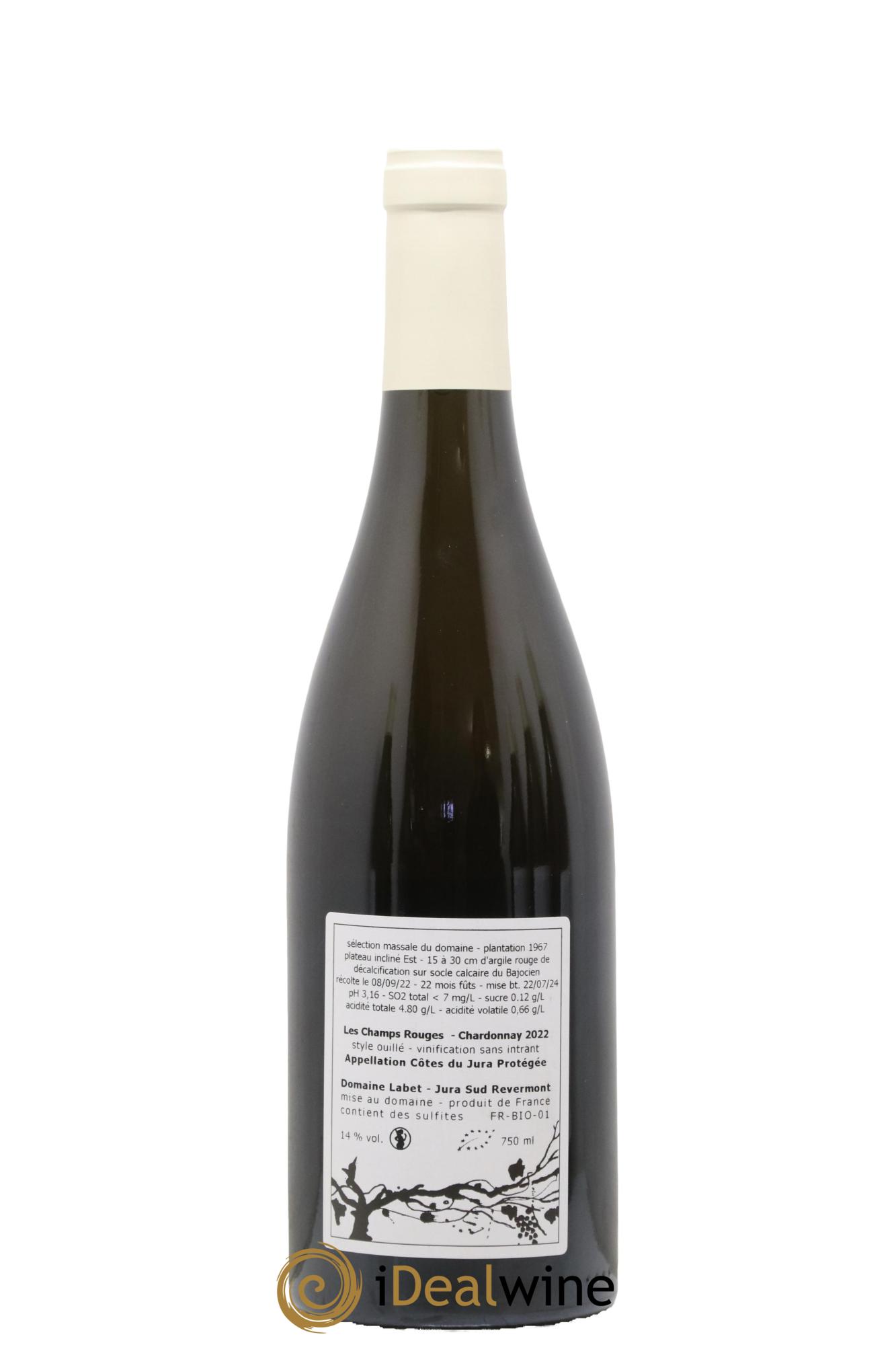 Côtes du Jura Chardonnay Les Champs Rouges Romain - Julien  - Charline Labet 2022 - Lot of 1 bottle - 1