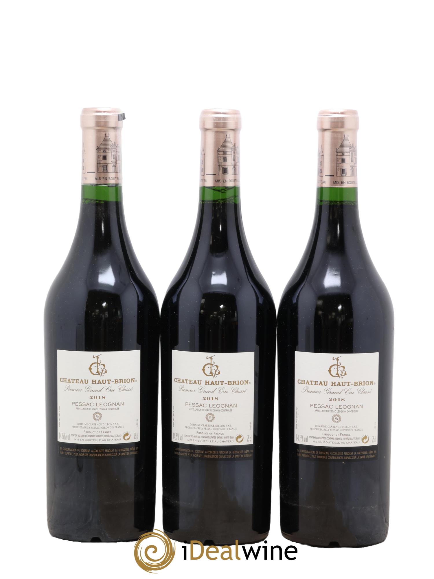 Château Haut Brion 1er Grand Cru Classé 2018 - Lot of 3 bottles - 1