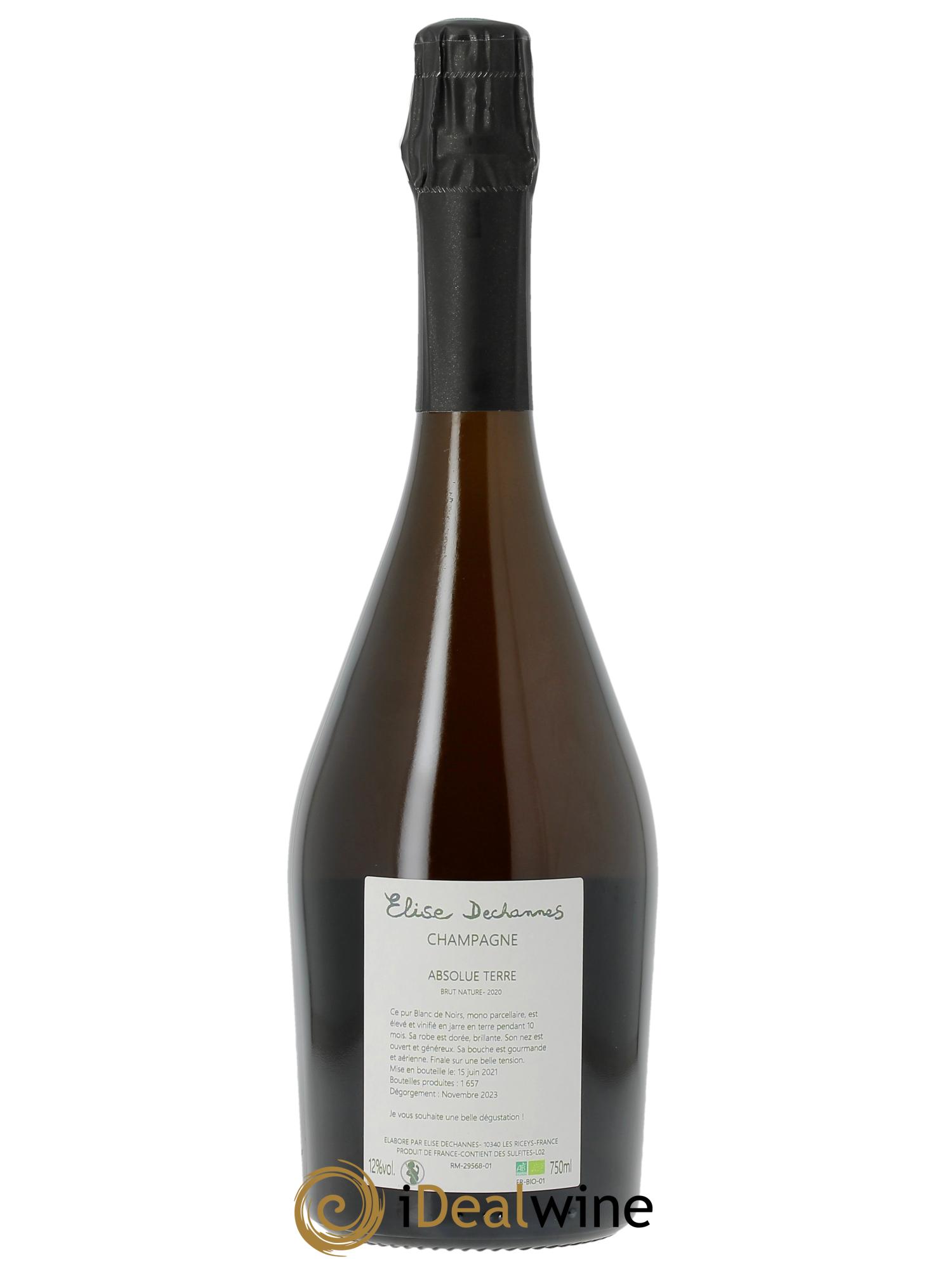 Absolue Terre Blanc de Noirs Brut Nature Elise Dechannes (Domaine)  2020 - Lotto di 1 bottiglia - 1