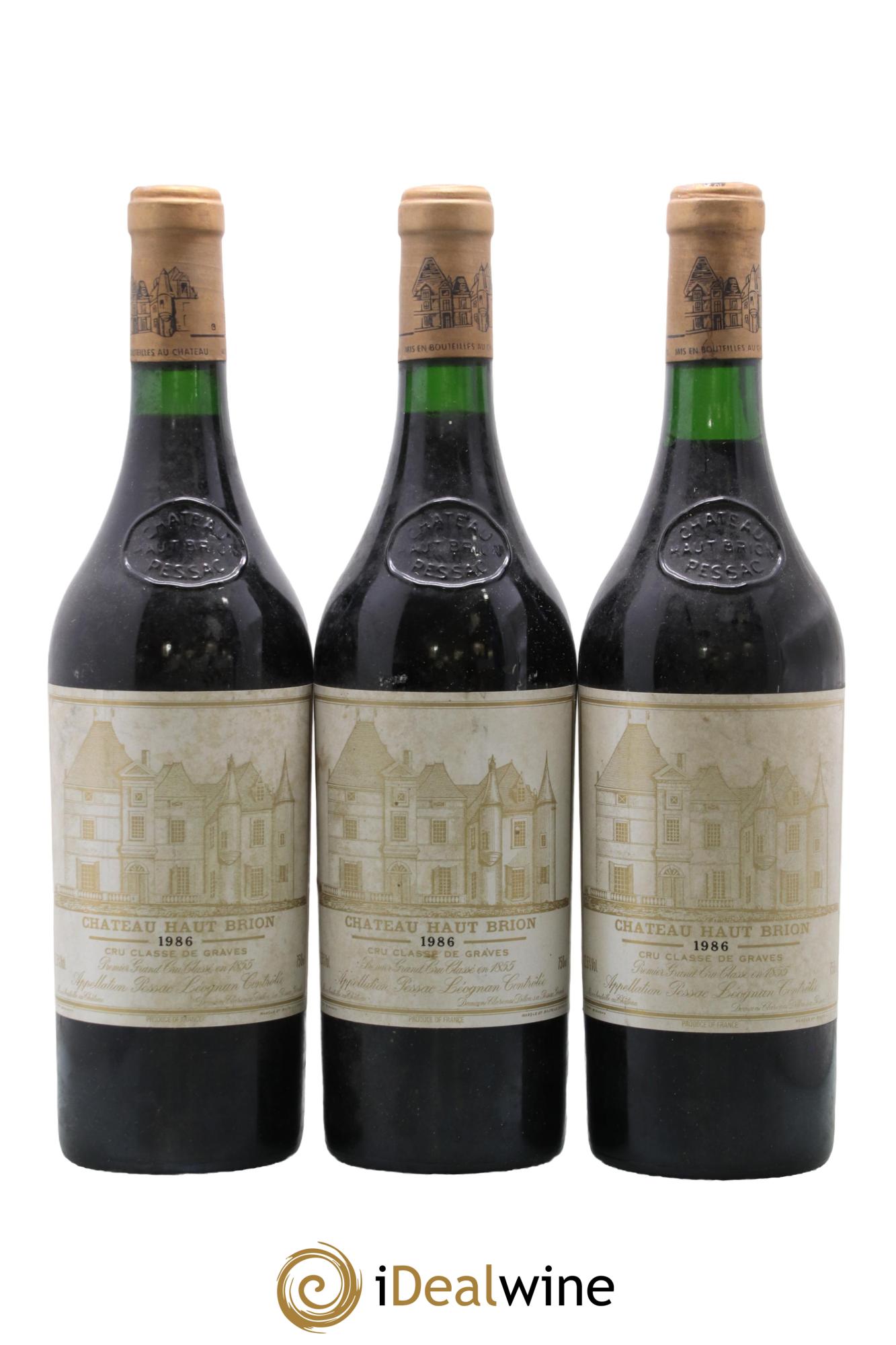 Château Haut Brion 1er Grand Cru Classé 1986 - Posten von 3 Flaschen - 0