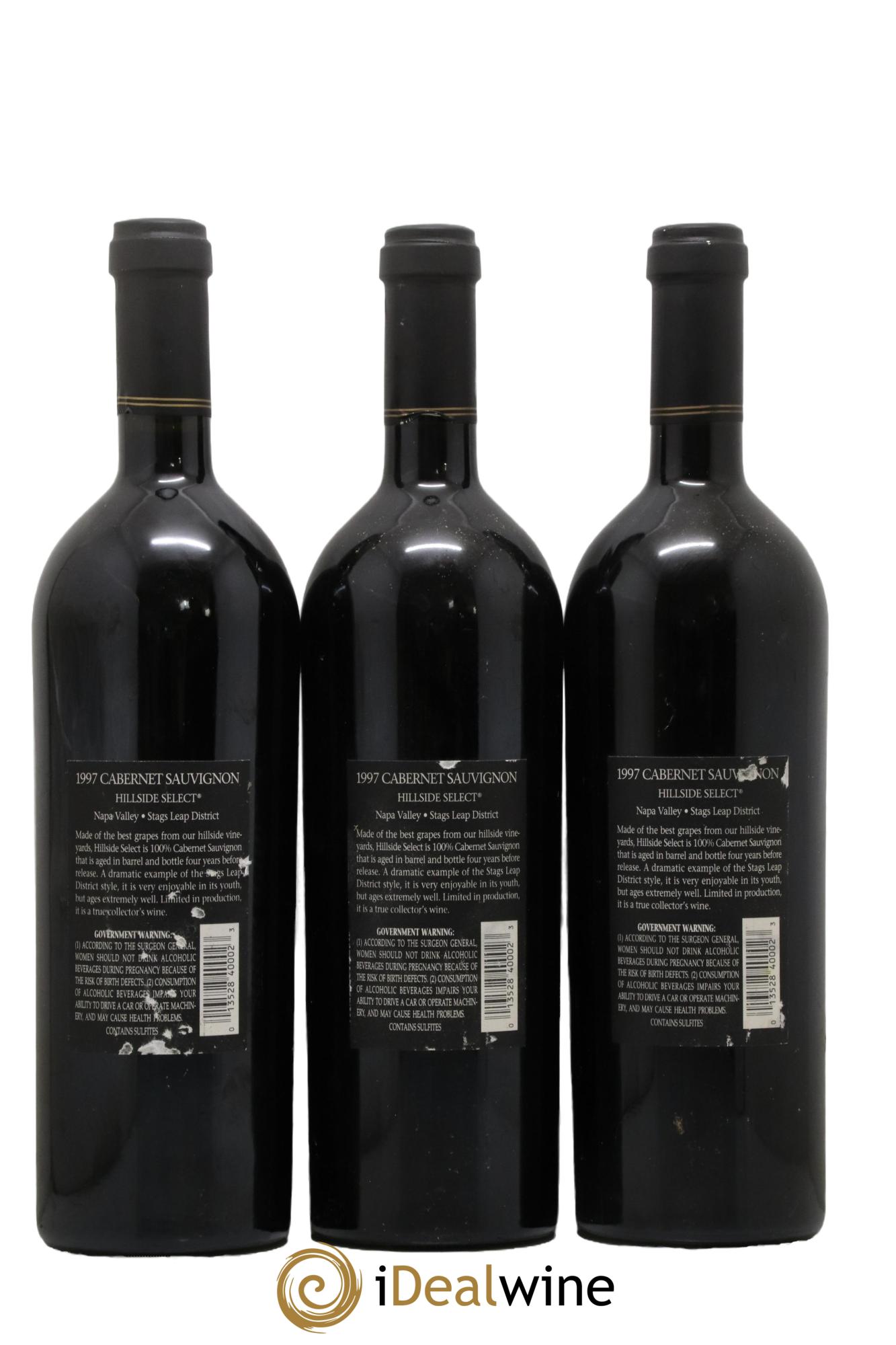 Stags Leap District Shafer Vineyards Hillside Select 1997 - Lot of 3 bottles - 1