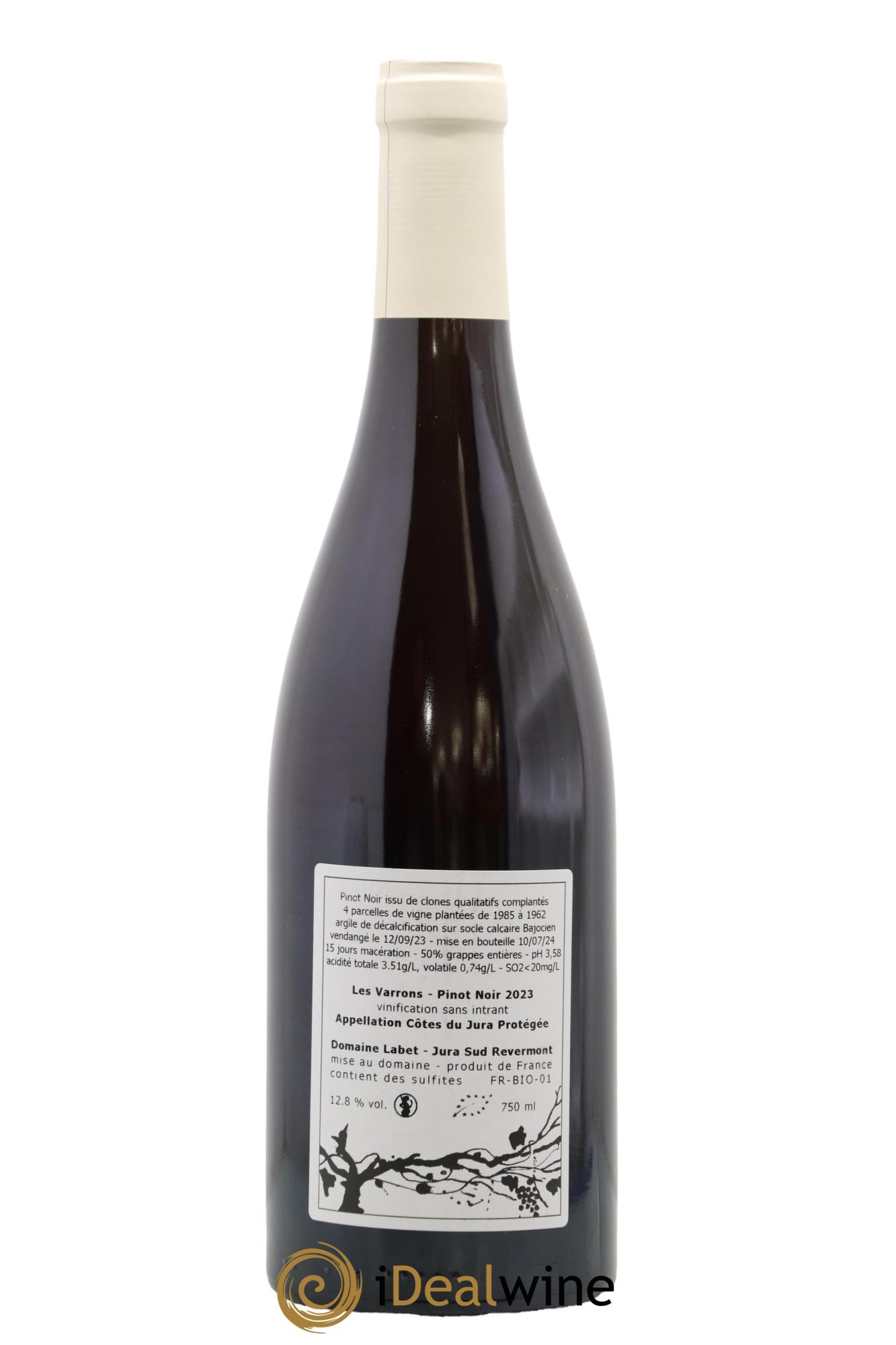 Côtes du Jura Pinot Noir Les Varrons Sélection Clonale Romain - Julien  - Charline Labet 2023 - Lot of 1 bottle - 1
