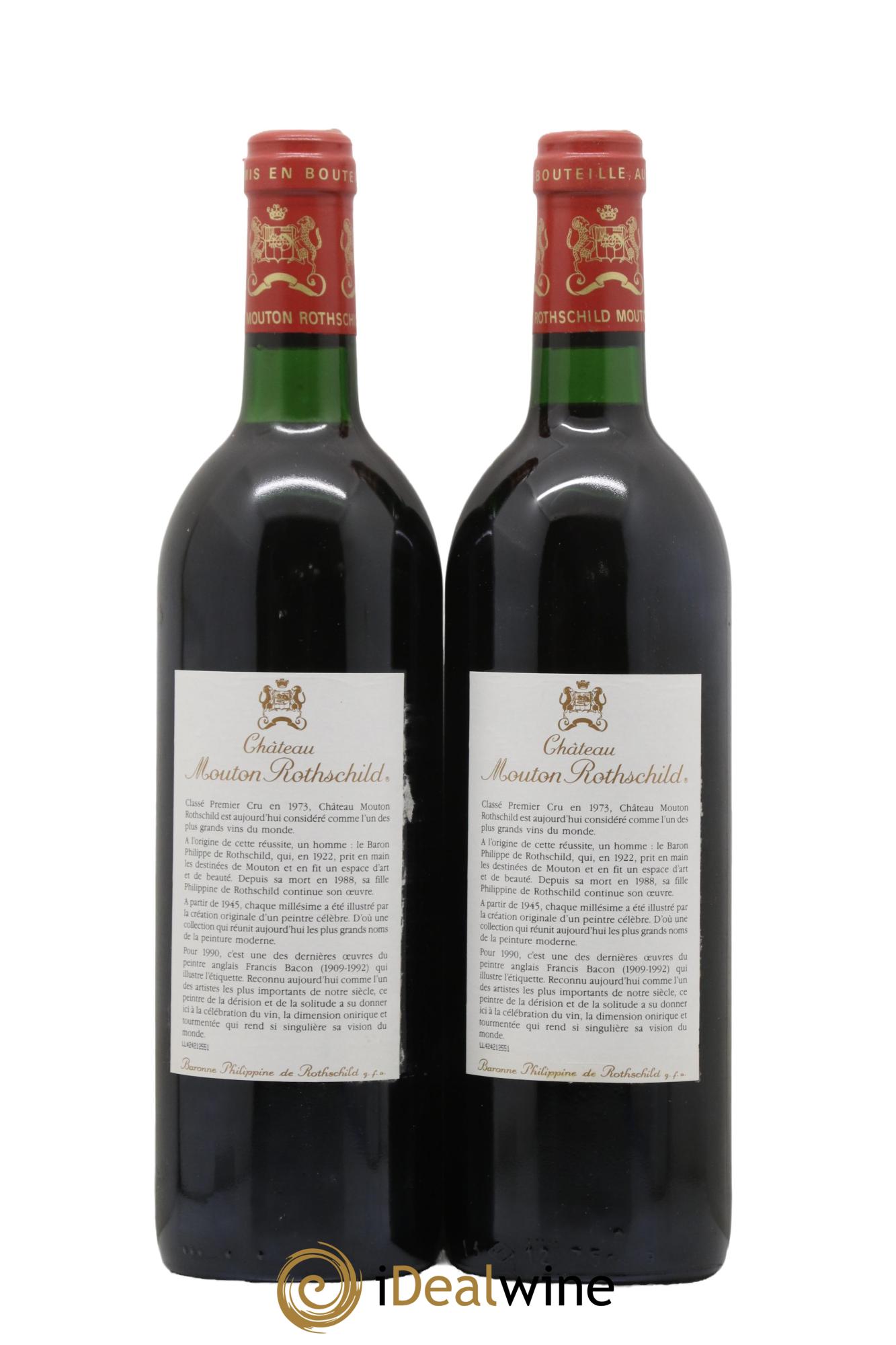 Château Mouton Rothschild 1er Grand Cru Classé 1990 - Lot of 2 bottles - 1
