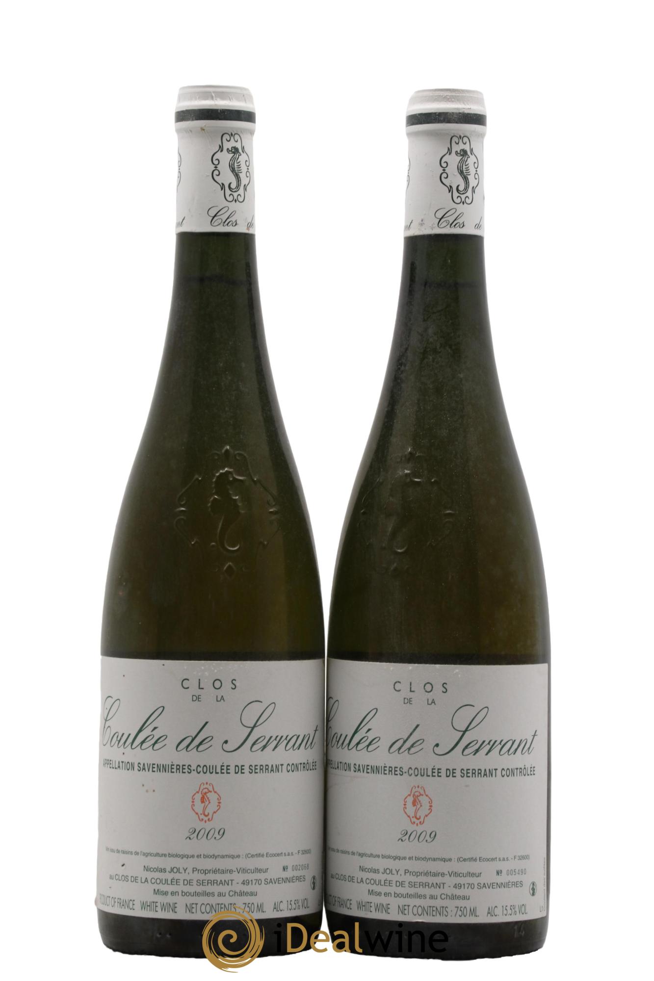 Savennières Clos de la Coulée de Serrant Vignobles de la Coulée de Serrant - Nicolas Joly 2009 - Lot de 2 bouteilles - 0