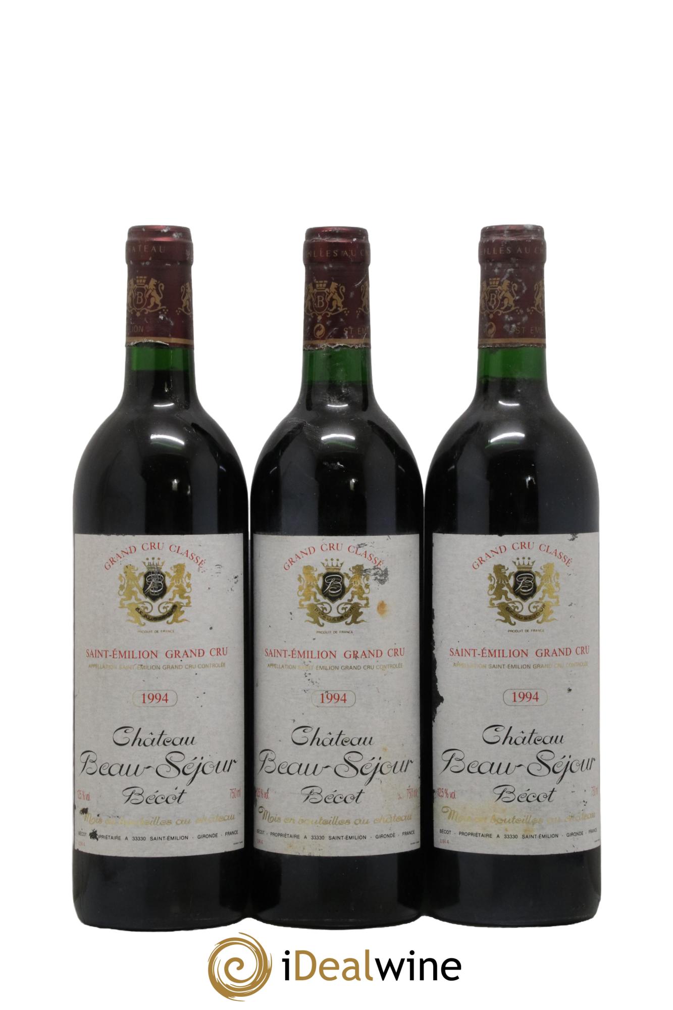 Château Beau-Séjour Bécot 1er Grand Cru Classé B 1994 - Lot of 3 bottles - 0