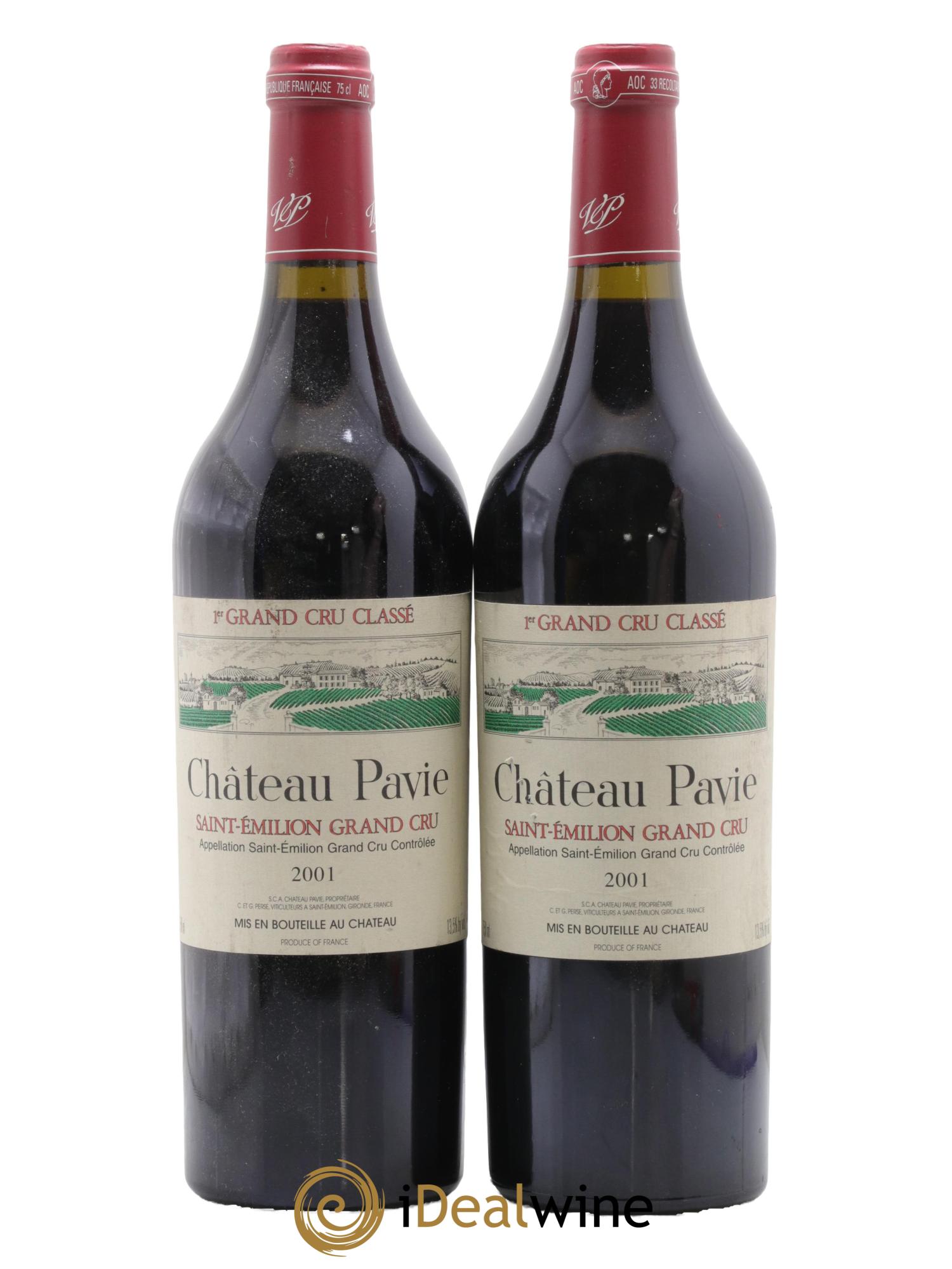 Château Pavie 1er Grand Cru Classé A 2001 - Lot de 2 bouteilles - 0