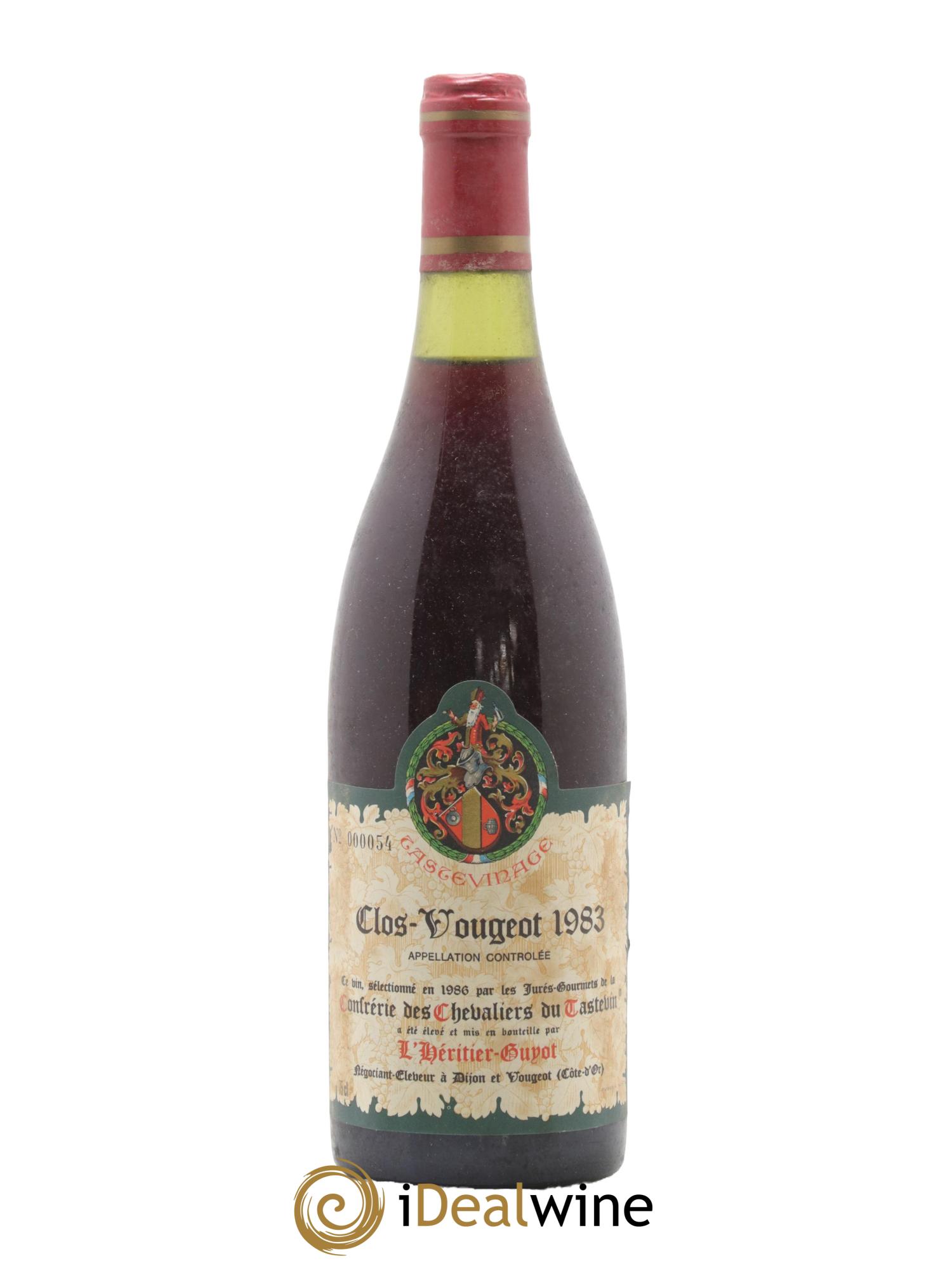 Clos de Vougeot Grand Cru Tastevinage L Heritier Guyot 1983 - Lot de 1 bouteille - 0