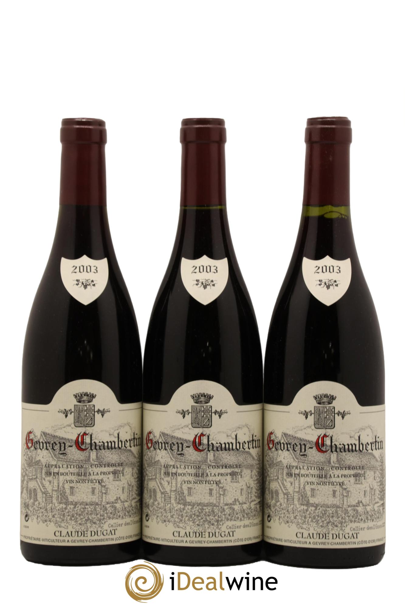 Gevrey-Chambertin Claude Dugat 2003 - Lot de 3 bouteilles - 0