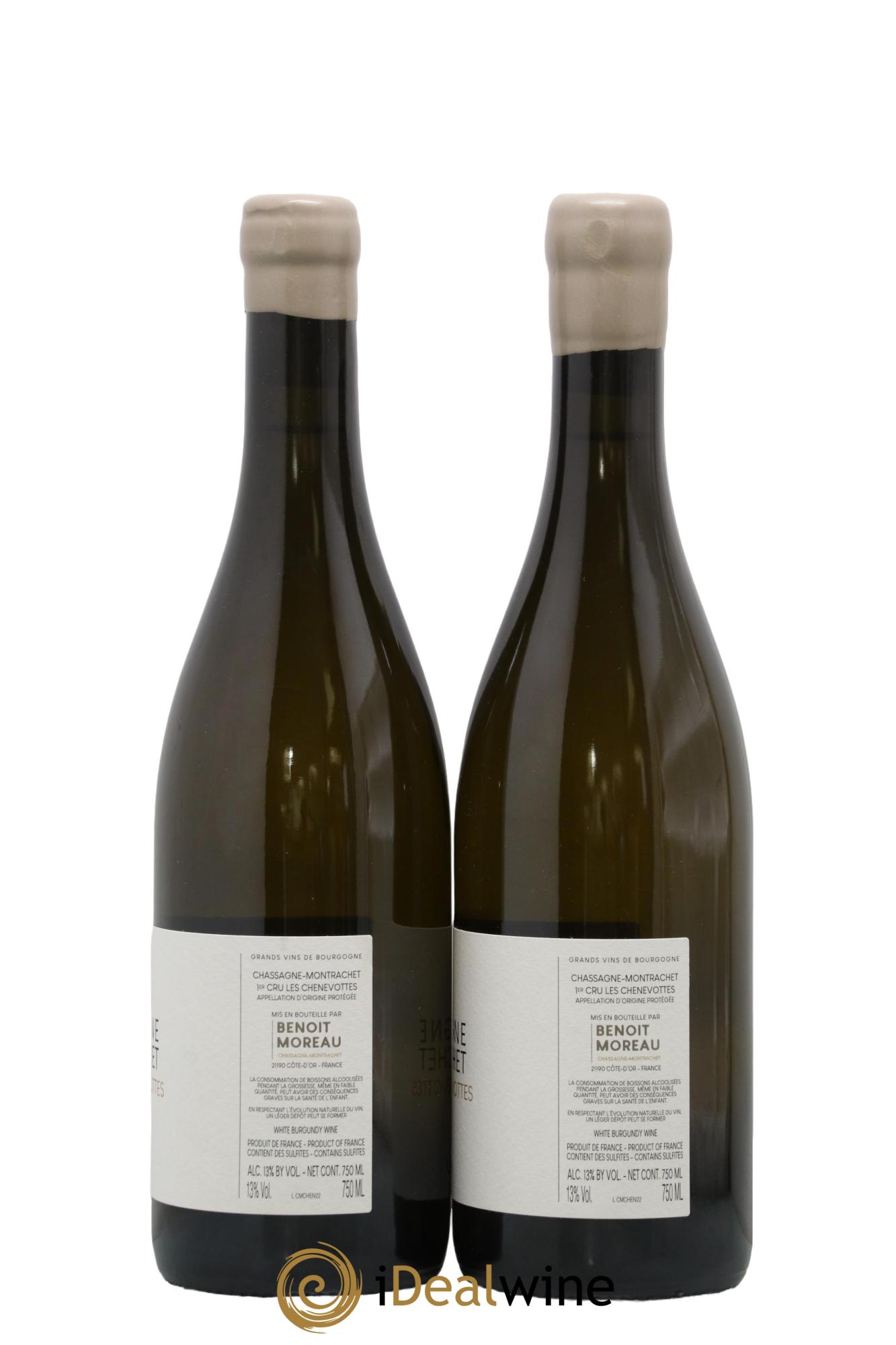 Chassagne-Montrachet 1er Cru Les Chenevottes Domaine Benoît Moreau 2022 - Lot de 2 bouteilles - 1