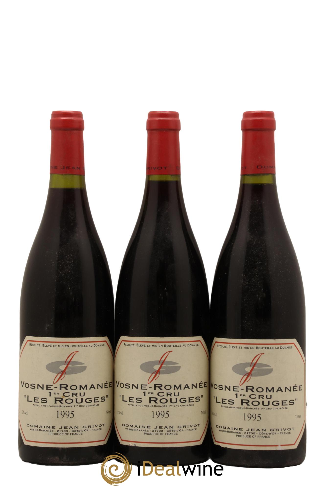 Vosne-Romanée 1er Cru Les Rouges Jean Grivot 1995 - Posten von 3 Flaschen - 0