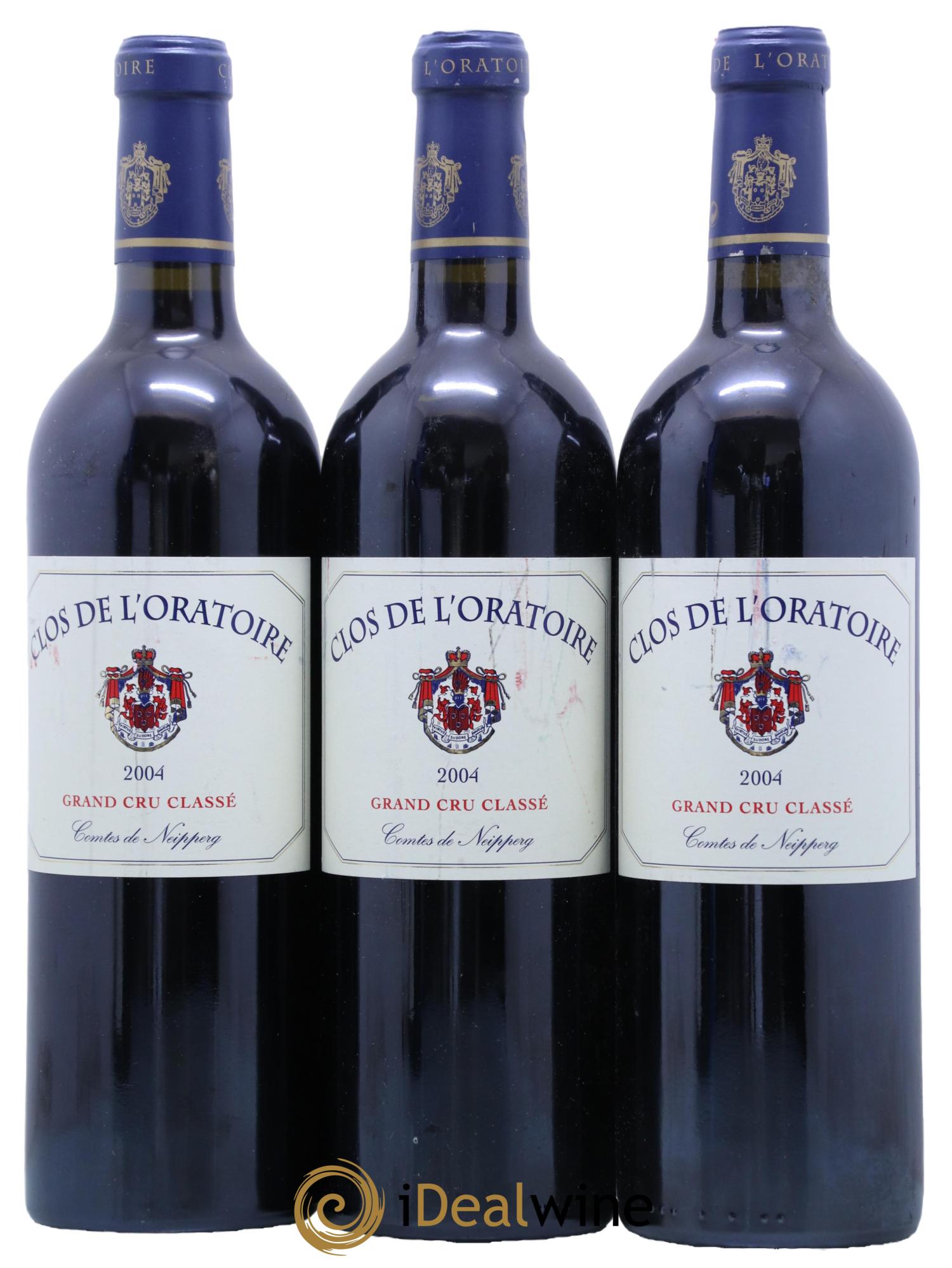 Clos de l'Oratoire Grand Cru Classé 2004 - Lot de 3 bouteilles - 0