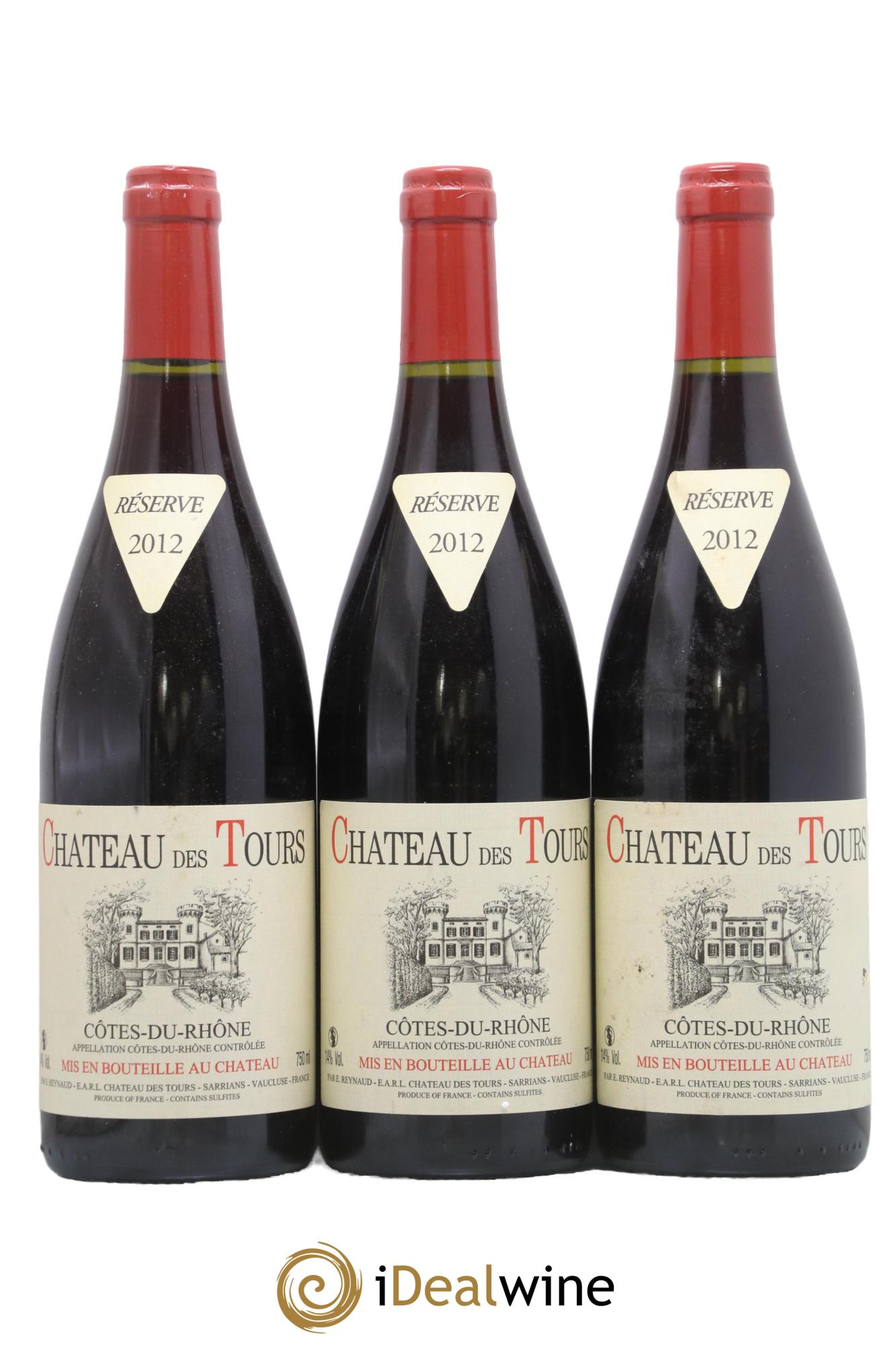 Côtes-du-Rhône Château des Tours Emmanuel Reynaud 2012 - Lot of 3 bottles - 0